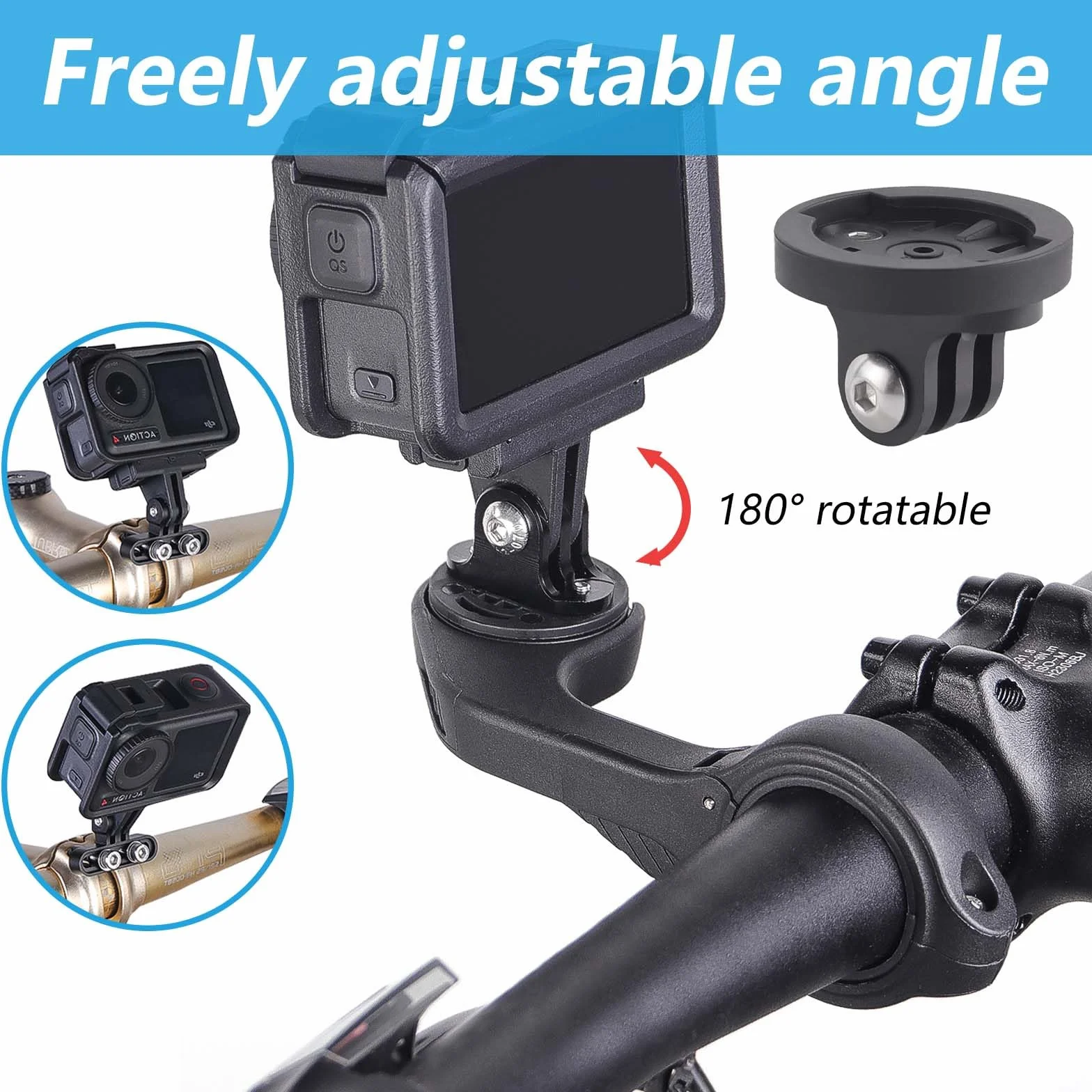 Soporte para Ordenador de Bicicleta, Gopro Bicicleta Ordenador Soporte para Garmin Edge, Soporte Bicicleta Adaptador Universal Combo, Soporte de Cámara para Uso Deportivo en Bicicleta