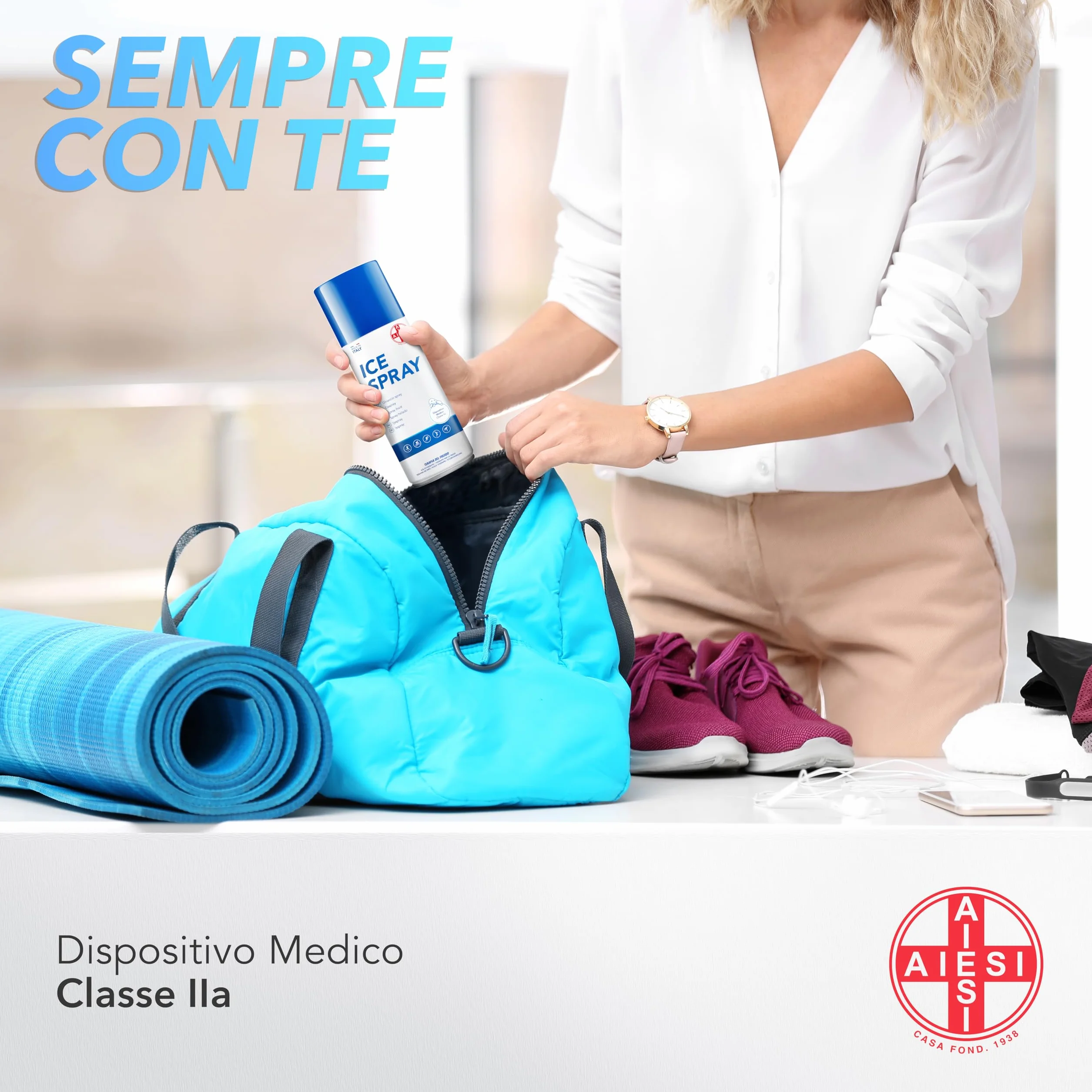 AIESI Hielo Spray instantáneo con MENTOL 400 ml ICE SPRAY Made in Italy