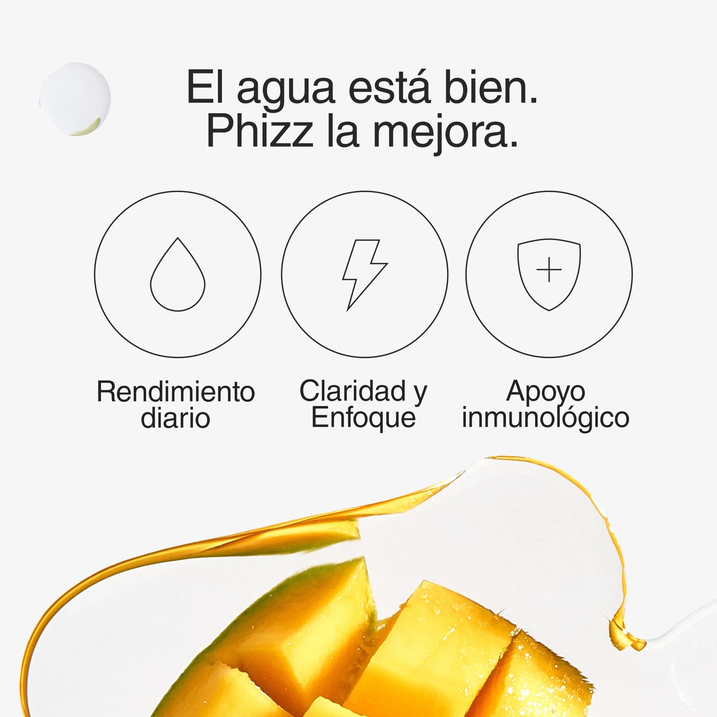 Phizz Electrolitos Multivitaminas e Hidratación Efervescente Comprimidos 18 Vitaminas y Minerales Vitamina C 60 Pastilla Mango