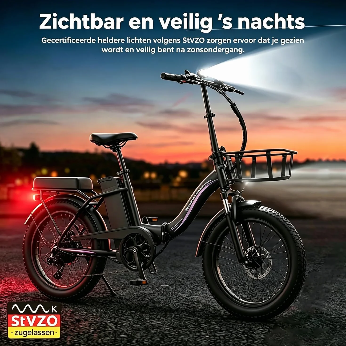 Bici Eléctrica para Adultos, 250W Bicicleta Eléctrica Plegable con 36V 13AH Batería Extraíble, Velocidad 25KM/H y Alcance 100KM, 20“ * 3.0” Fat Tyre E-Bikes para Viajeros Urbanos