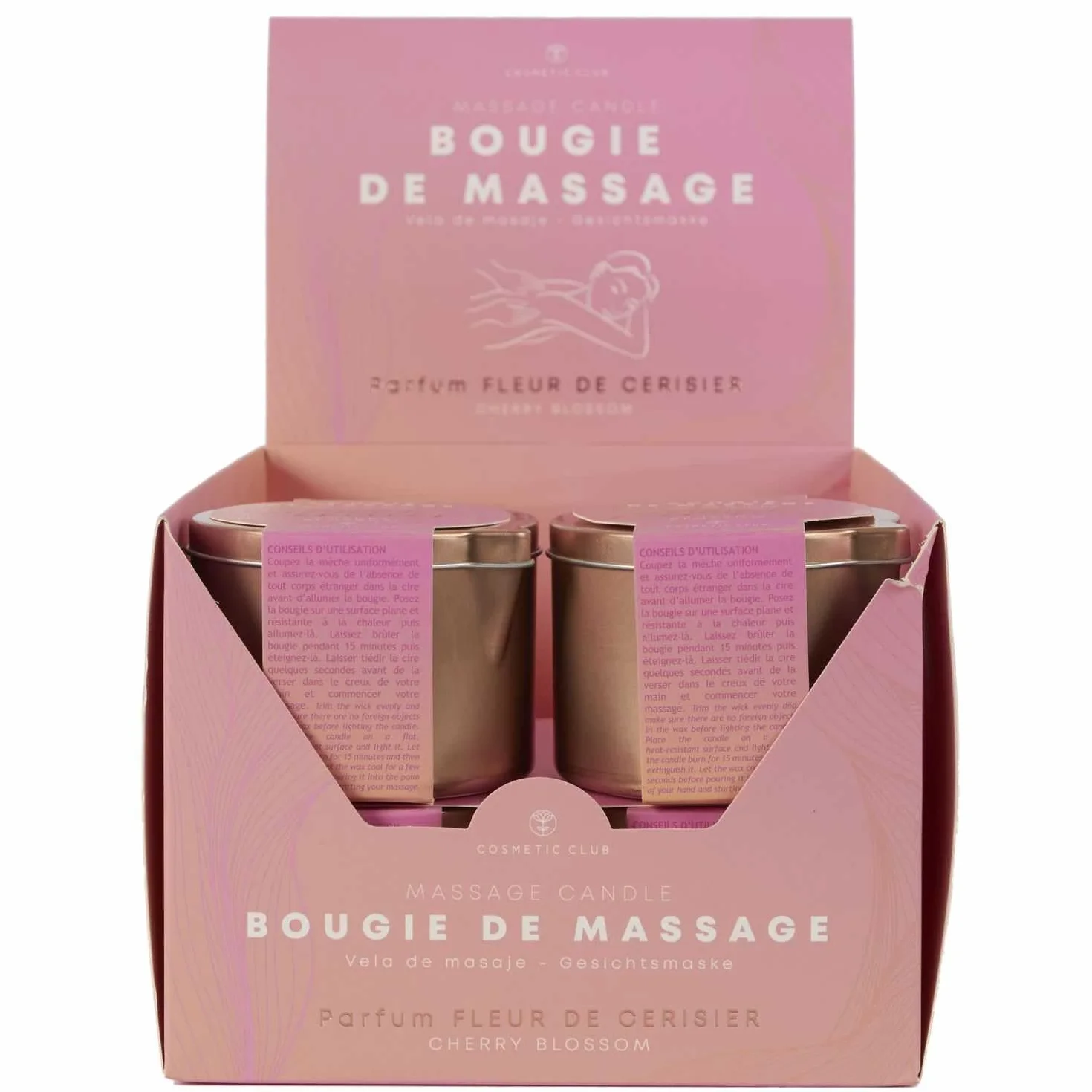 COSMETIC CLUB Vela de Masaje Flor de Cerezo 140G Aroma Envolvente Cuidado de Belleza