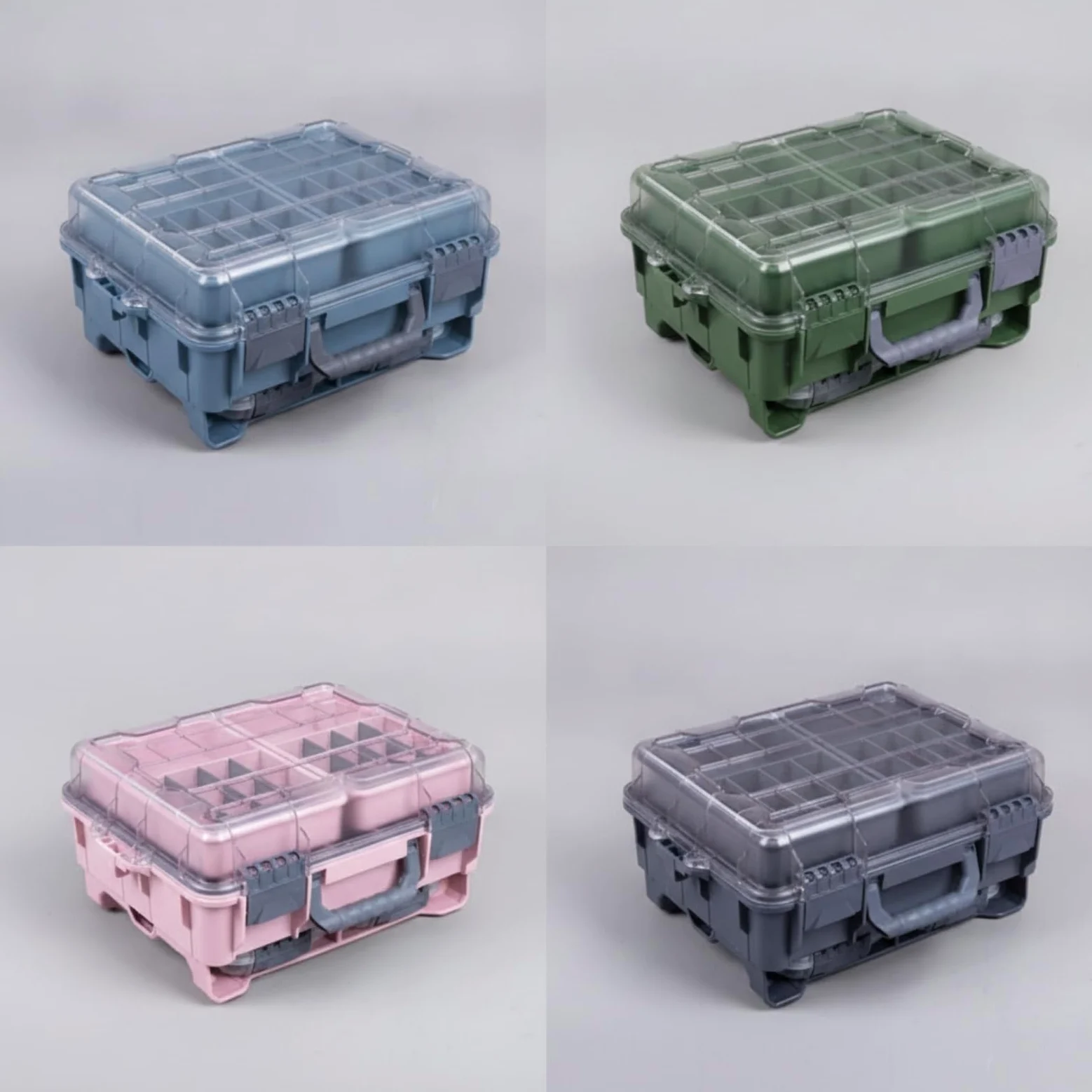 Caja Aparejos con Tapa Ajustable Caja Aparejos con Divisores Práctico Maletín Pesca Divisores para Pescadores