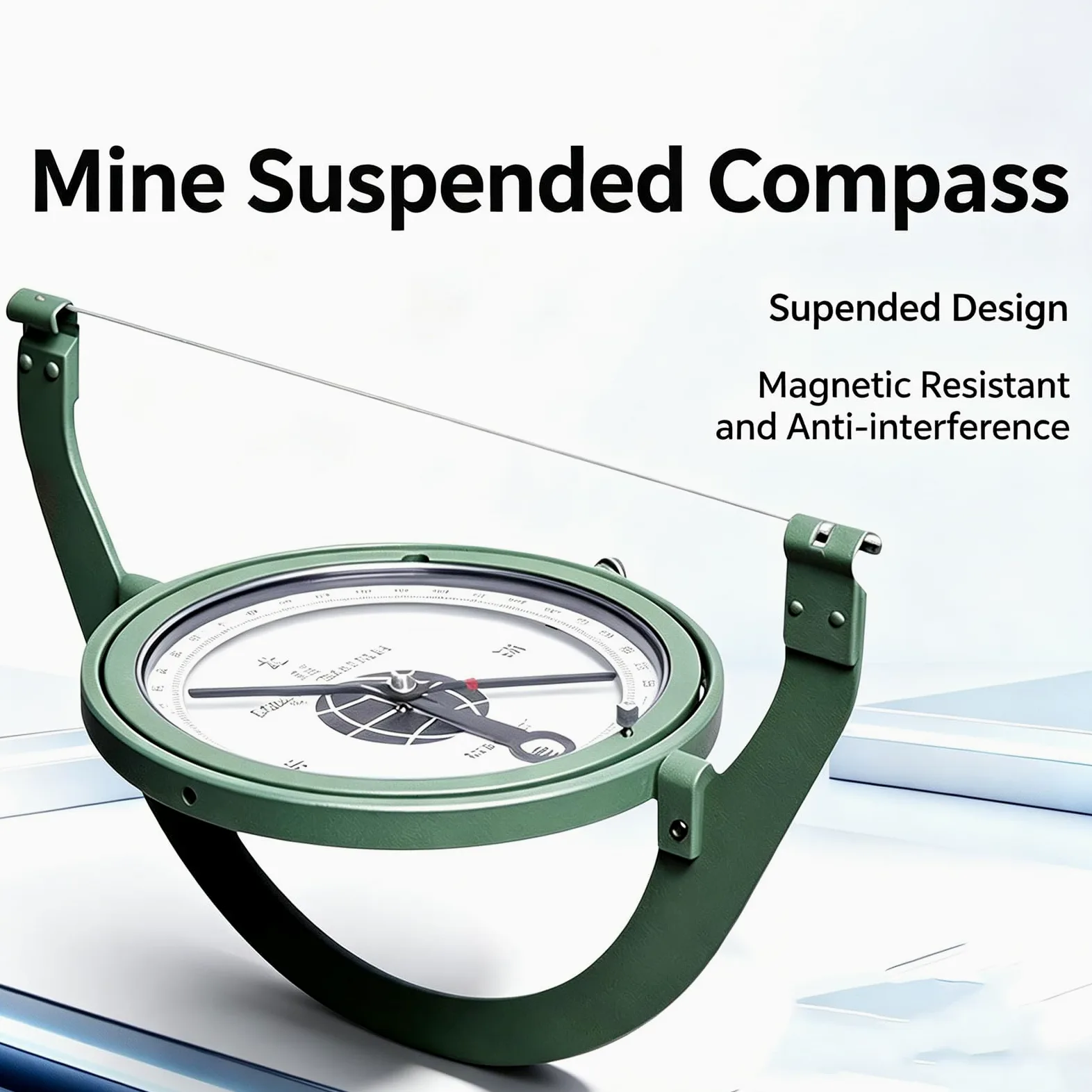 Brújula para minería y topografía, brújula colgante antimagnética con medidor de pendiente para medir ángulos de golpe y inmersión, nivela automáticamente