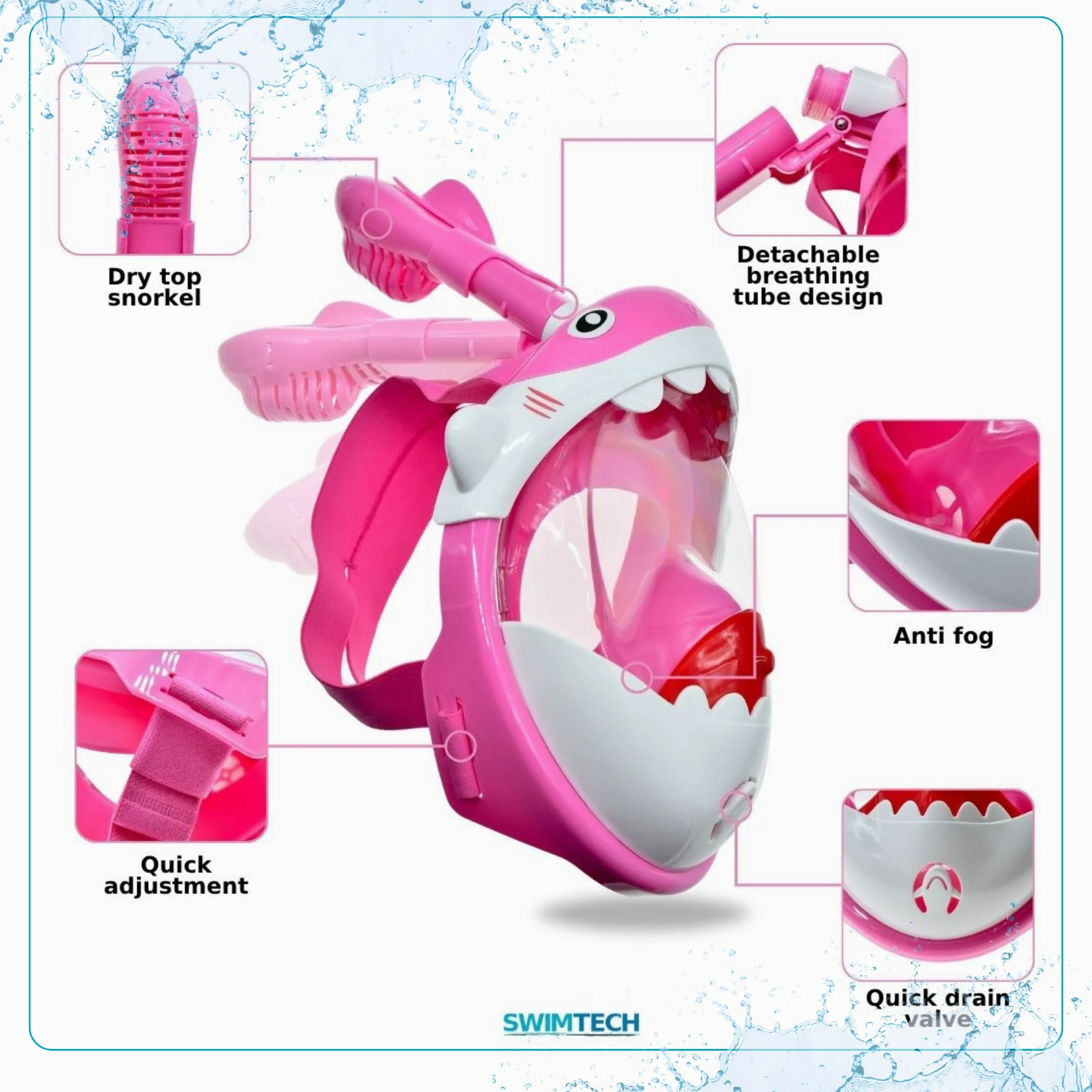 Swimtech Full Face Snorkeling Mask - Kids - Gafas de bucear Juventud Unisex