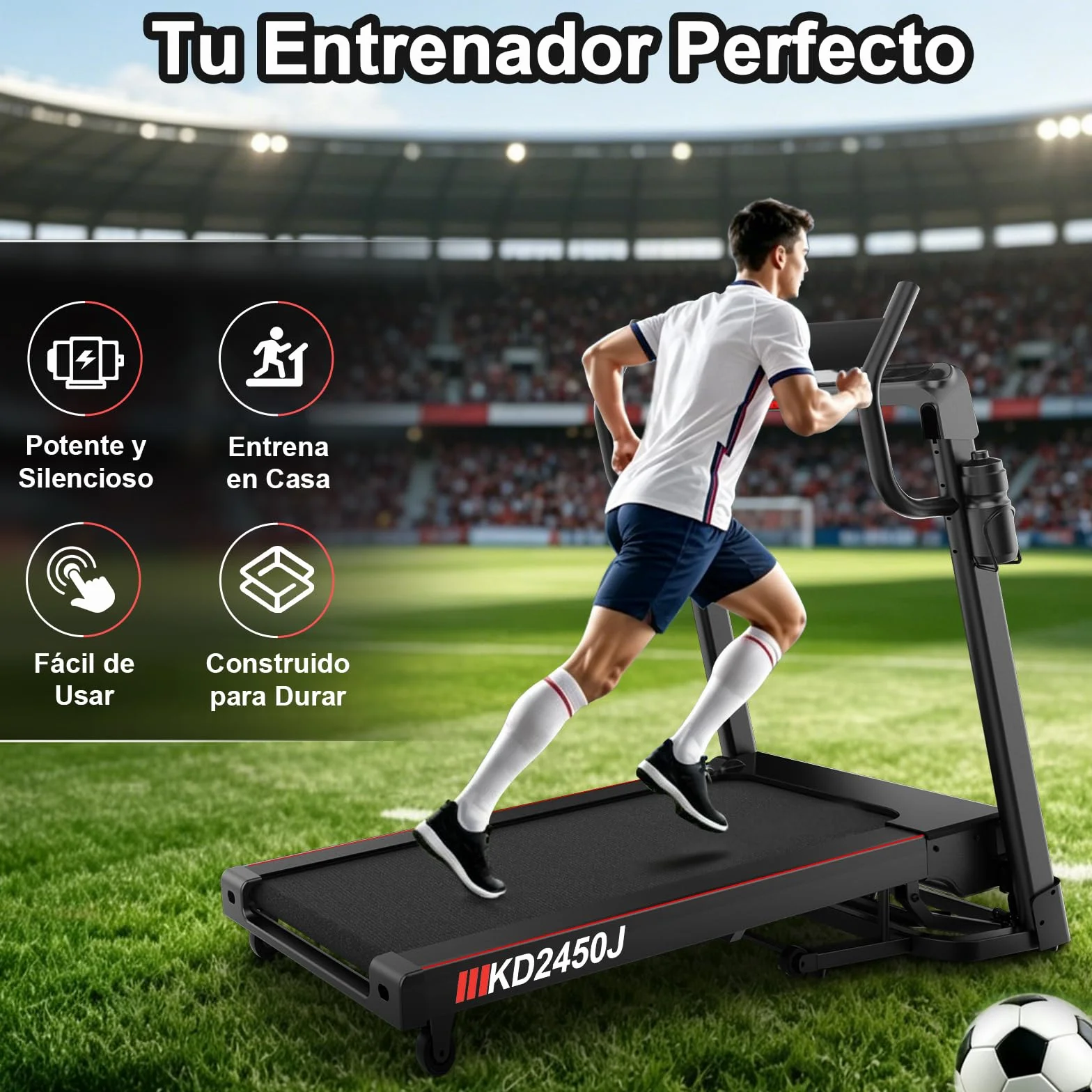 Cinta de Correr Plegable Profesional con App, Motor 7 CV 18 km/h, Inclinación Automática 20 Niveles, Máquina de Correr para Gimnasio en Casa, Carga 180 kg, Bluetooth, Silenciosa, Pantalla LED