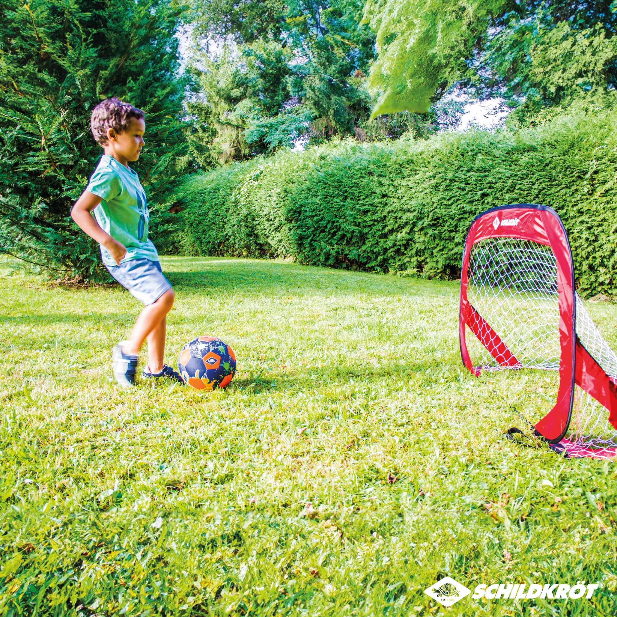 Schildkröt Juego de Porterías Pop-Up , 120 x 80 x 80 cm, Autodesplegable, Transportable, Ahorro de Espacio, Ideal para Fútbol, ​​Hockey, en una Práctica Bolsa, 970988