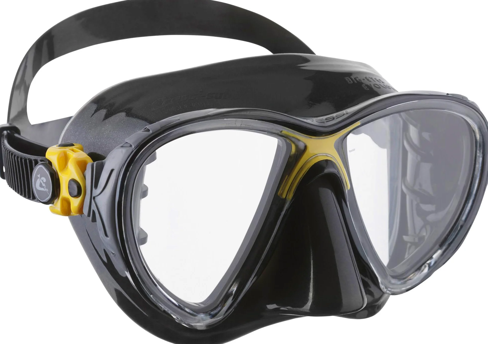 Cressi Big Eyes Evolution Snorkel Mask - Adult Diving Mask with Soft Silicone Seal - HD Mirrored Lenses for Scuba Diving