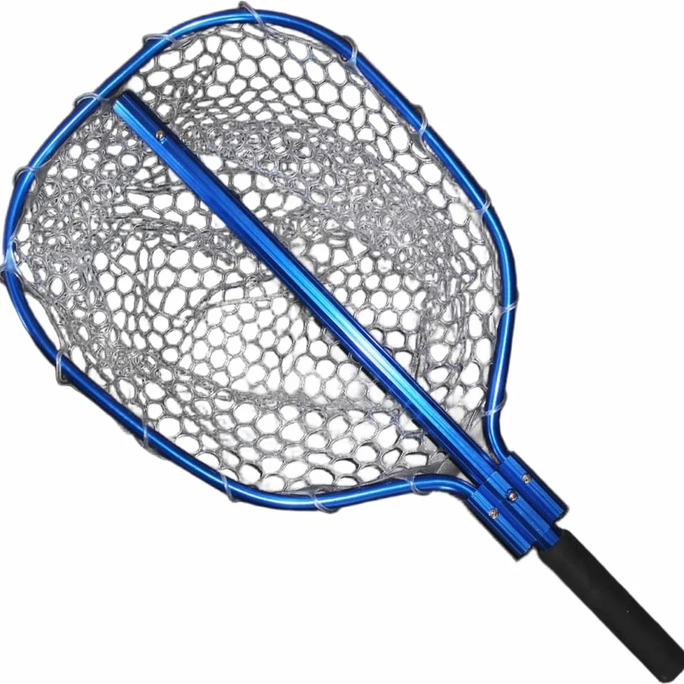 Red de pesca de PVC con mango de aluminio extensible para pescadores, poste telescópico para un fácil almacenamiento y transporte en barcos o orilla