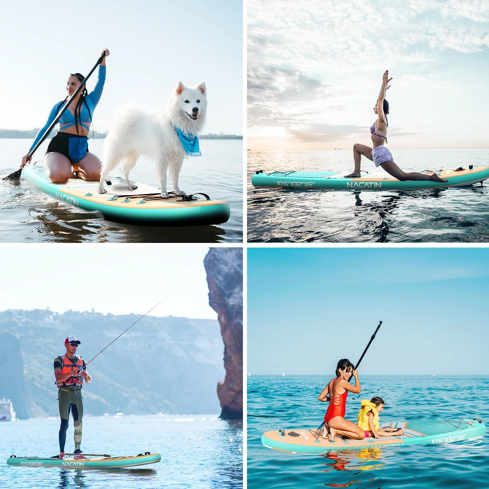 NACATIN Inflable Stand Up Paddle Board SUP (naranja)