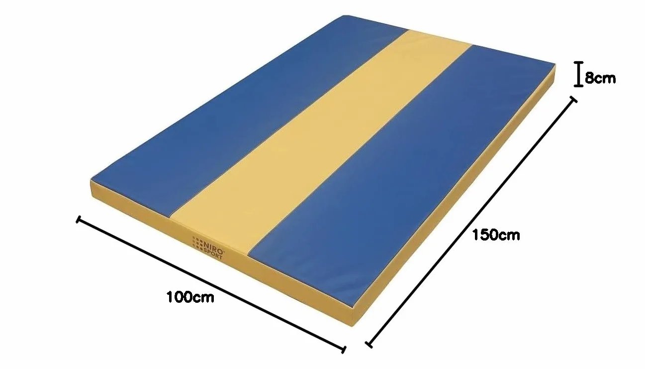 Niro Sport Colchoneta Deportiva 200x150x100x8 cm Azul Amarillo Resistente al Agua