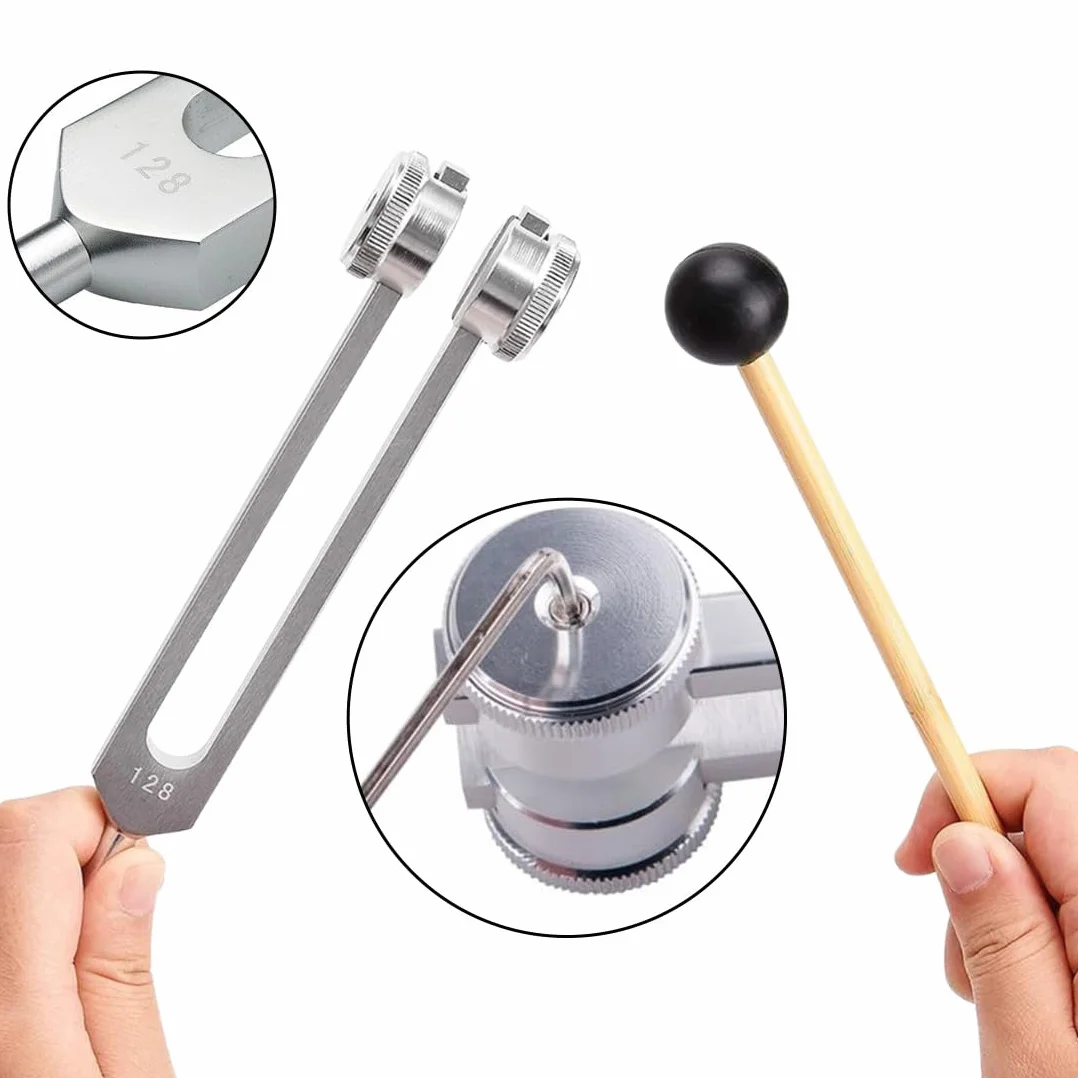 Diapasón de Aleación de Aluminio 128 Hz 4 Piezas Instrumento Musical