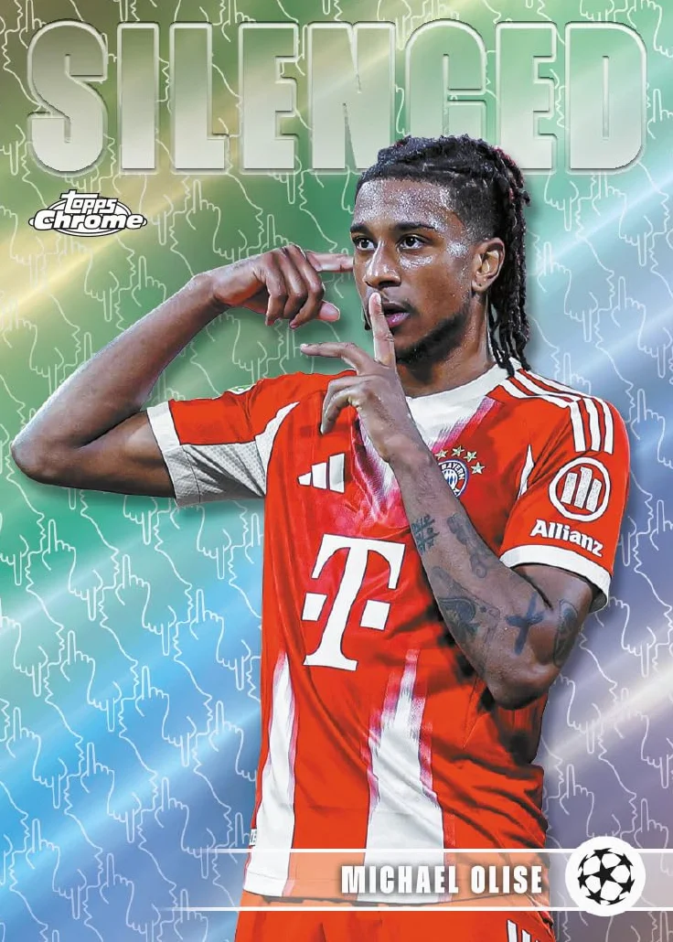 Topps Chrome UEFA Club Competitions 2025-26 Caja de valor 7 paquetes 4 tarjetas