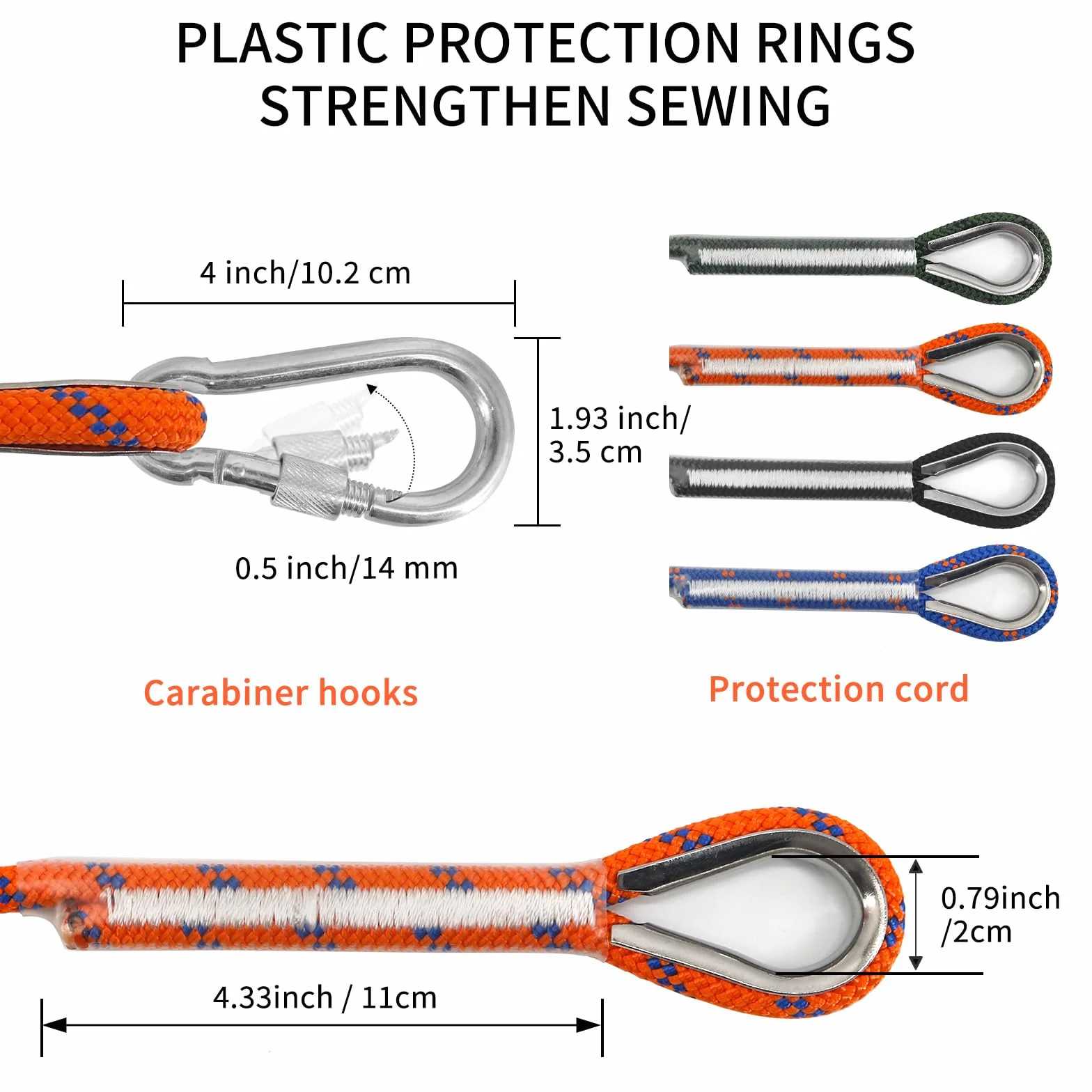 NewDoar 14KN - Cuerda de Escalada estática (8 mm, Cuerda para Equipo, 10 m, 20 m, 30 m, 50 m, Cuerda de evacuación con 2 mosquetones para Escalada en Hielo, Cuerda de Rescate contra Incendios,
