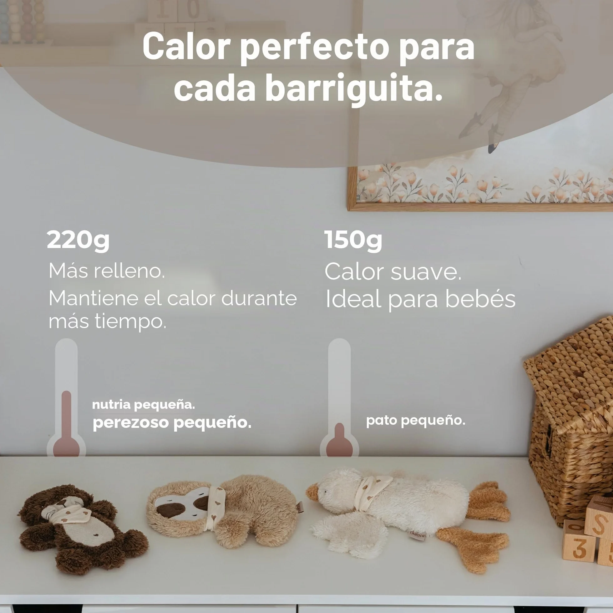 Cojín Térmico para Bebés y Niños - Juguete de Peluche con Relleno de Linaza para Microondas - Almohada Calmante para Calor