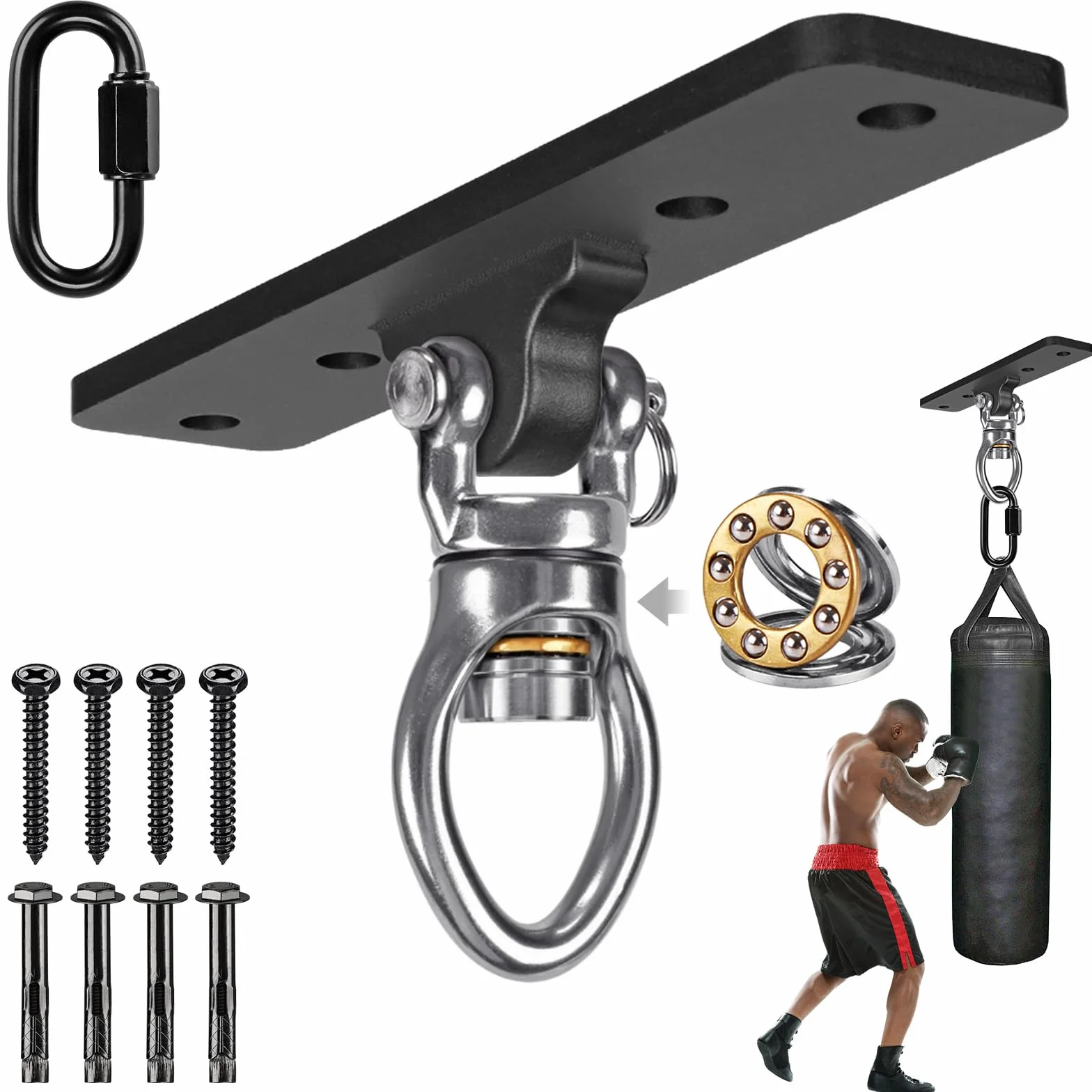 Kipika Soporte de acero para saco de boxeo montaje en pared techo