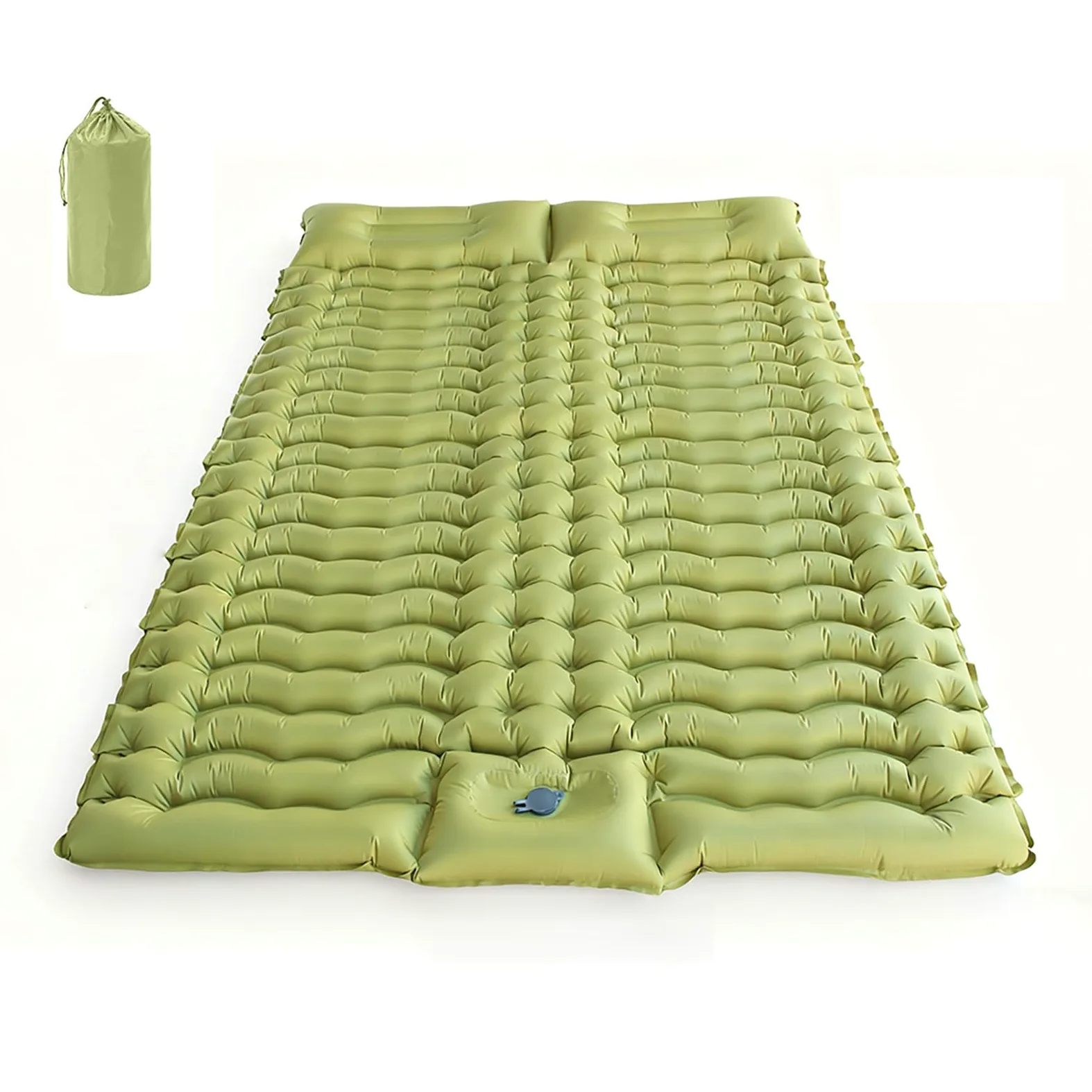 Colchoneta Doble De Camping Autoinflable Extra Gruesa con Almohadas Integradas Y Bomba De Pie Integrada, Colchoneta Inflable Portátil para Senderismo Viajes Y Festivales