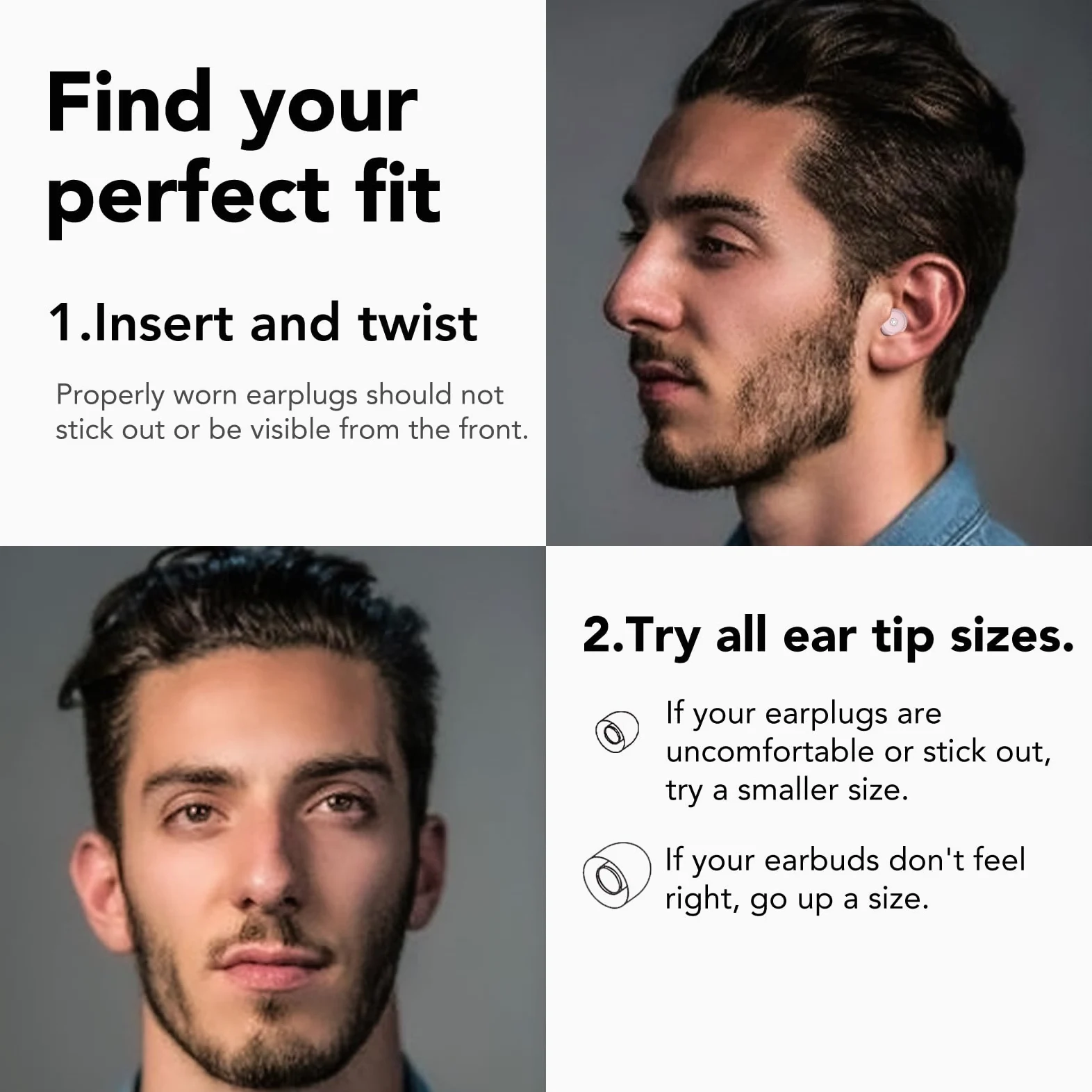 Tapones para los oídos para dormir -45 dB, 0 sensación de presión, silicona reutilizable (rosa)