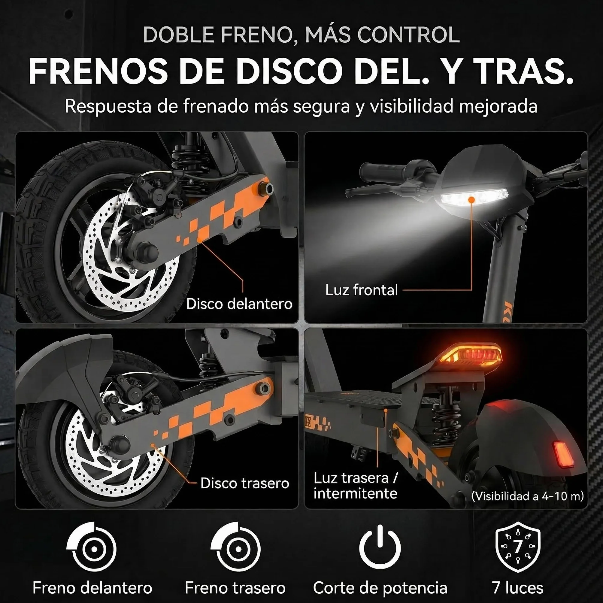 KuKirin Serie G2 Patinete Eléctrico para Adultos, Plegable, Neumáticos de Vacío, Suspensión Delantera y Trasera