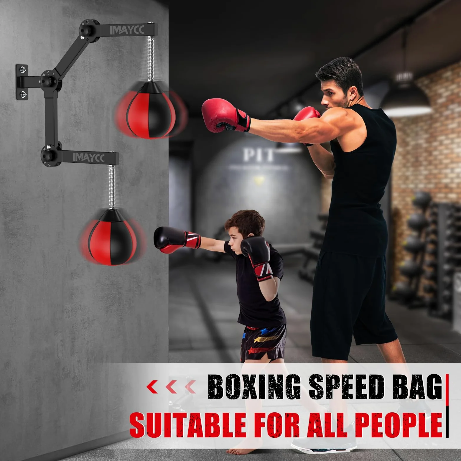 Nueva Pelota de Punching de Velocidad, Altura Ajustable y Plegable, Saco de Boxeo para la Puerta, Saco de Boxeo Colgante para niños, Adolescentes y Adultos, para Gimnasio en casa, Entrenamiento