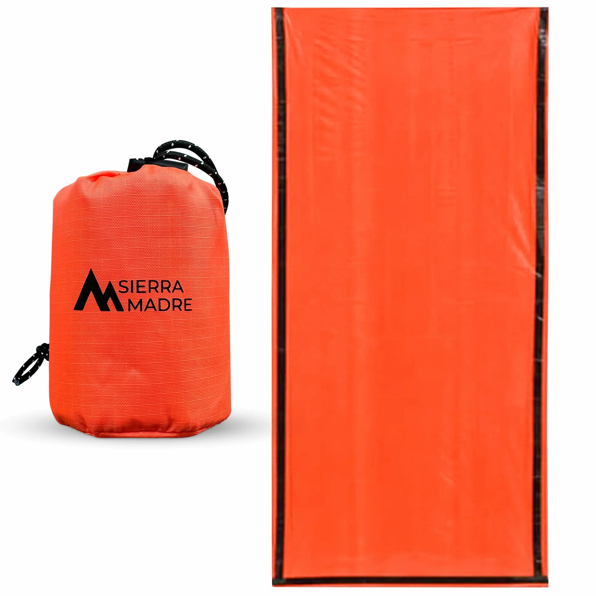 Sierra Madre Saco de dormir de emergencia, ultraligero, impermeable, de Mylar térmico, tienda de campaña para senderismo, bolsas de insectos, kits de supervivencia, manta espacial de supervivencia de