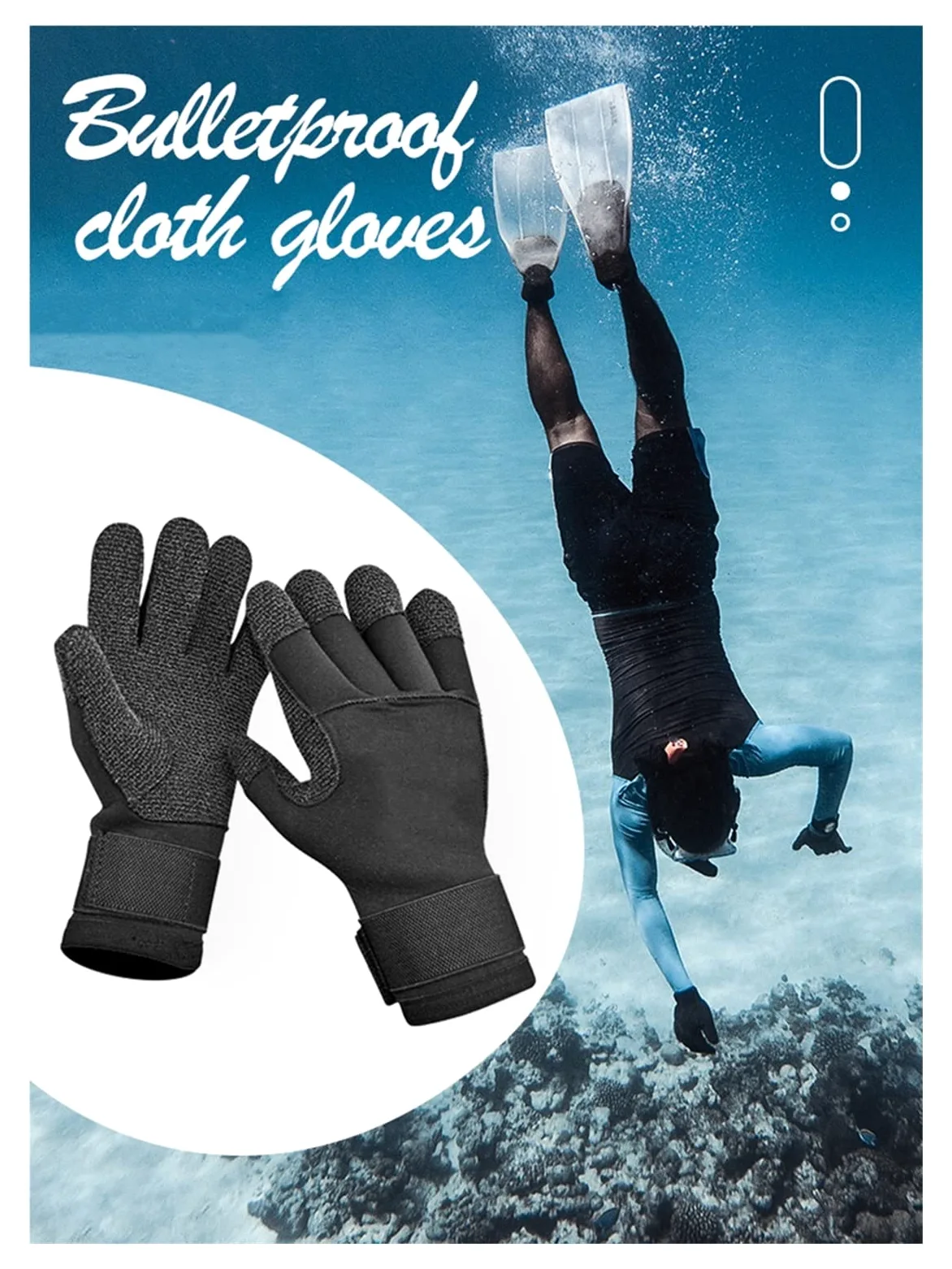 guantes de buceo Guantes De Buceo De 5MM For Caza Submarina Equipo Antideslizante Resistente Al Desgaste Guantes Negros Ajustables Resistentes A Las Puñaladas Para hacer snorkel, nadar y bucear.(Size:
