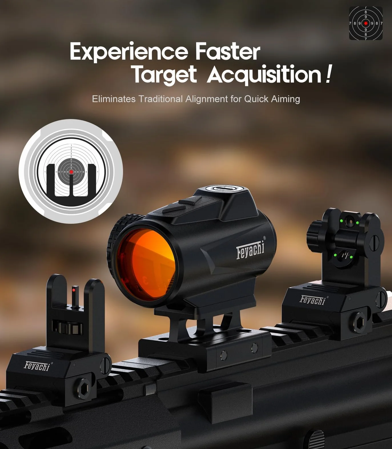 Feyachi V90 2MOA Mira de Punto Rojo para Airsoft Deportivo