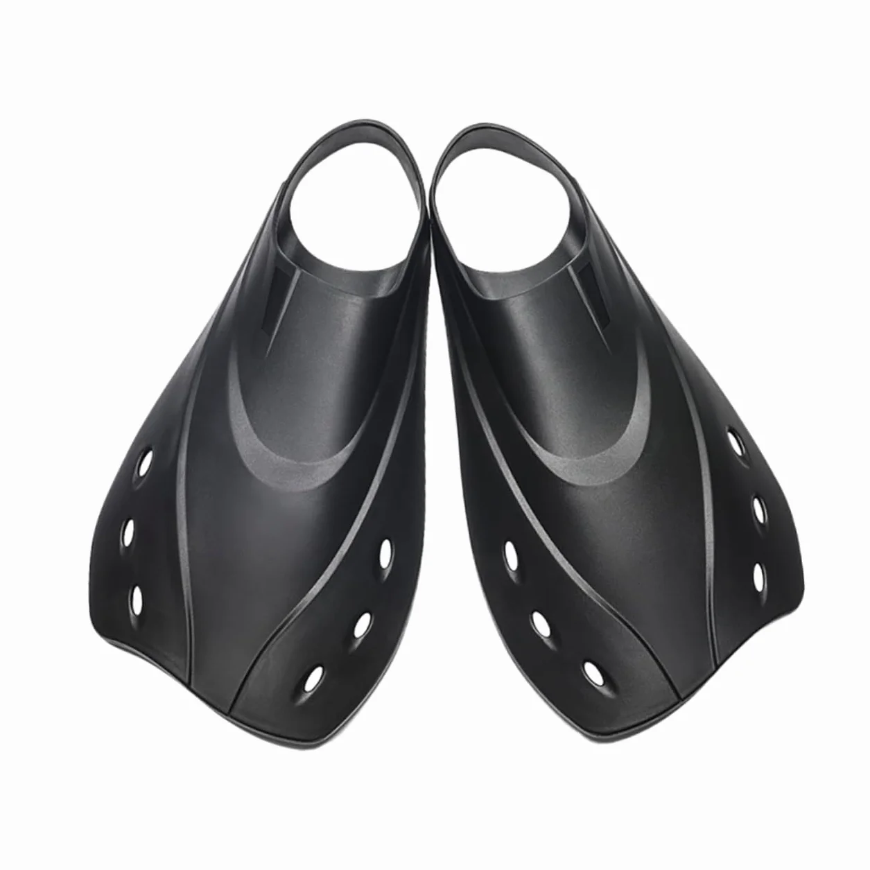 Aletas de Natación para Adultos Negras Bolsillo Suave y Flexible de , Ligeras y Ajustables, Ideales para Piscina y Mar