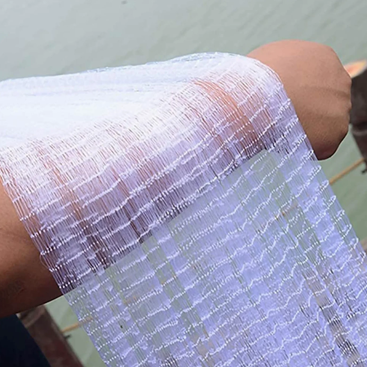 Red de pesca portátil de 4,2 m, red de pesca con sumidero, cuerda de mano, 15 m de longitud