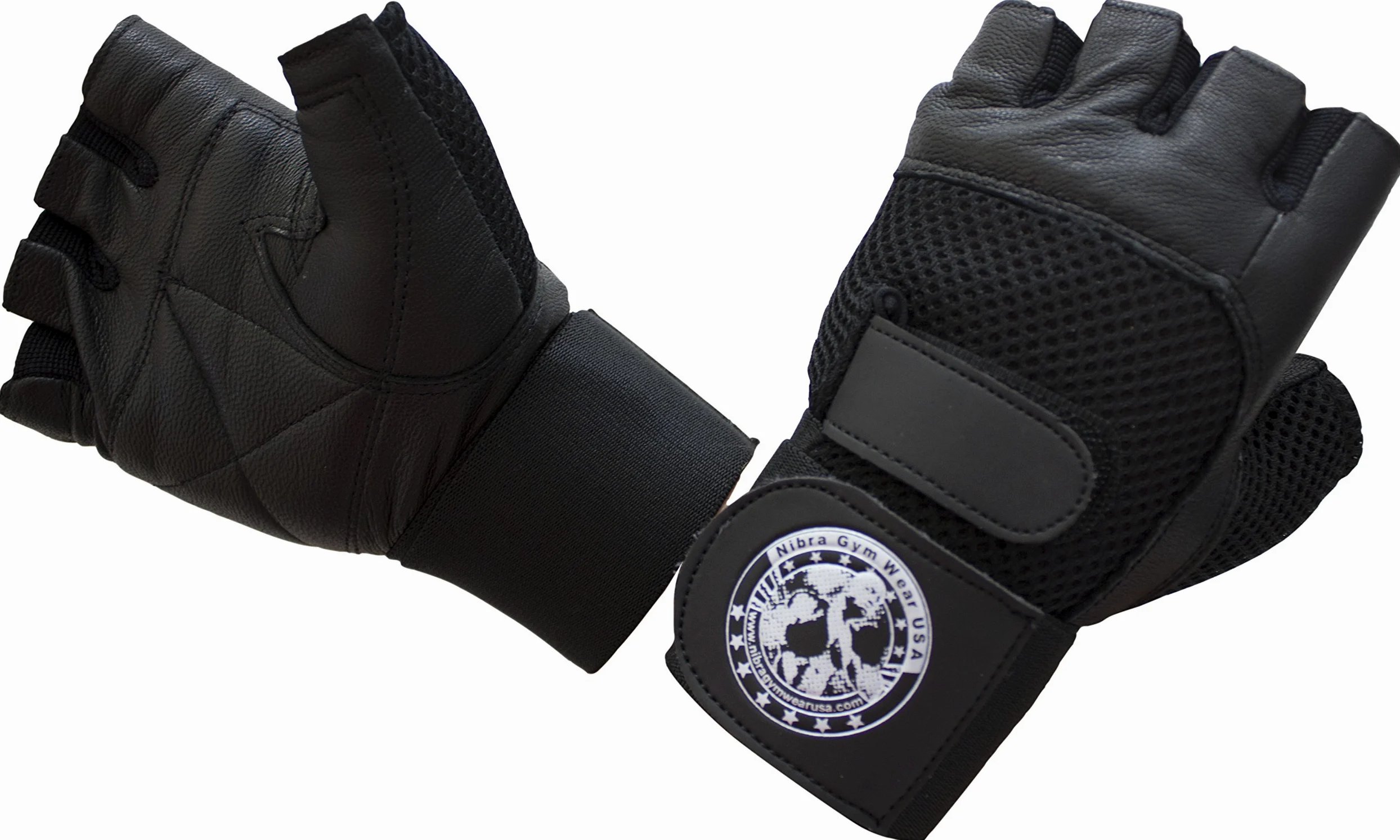 Nibra gimnasio desgaste EE. UU. Gimnasio Guantes Negro Con Muñequera para hombre y mujer, acolchado, entrenamiento, Crossfit, levantamiento de pesas, ciclismo.