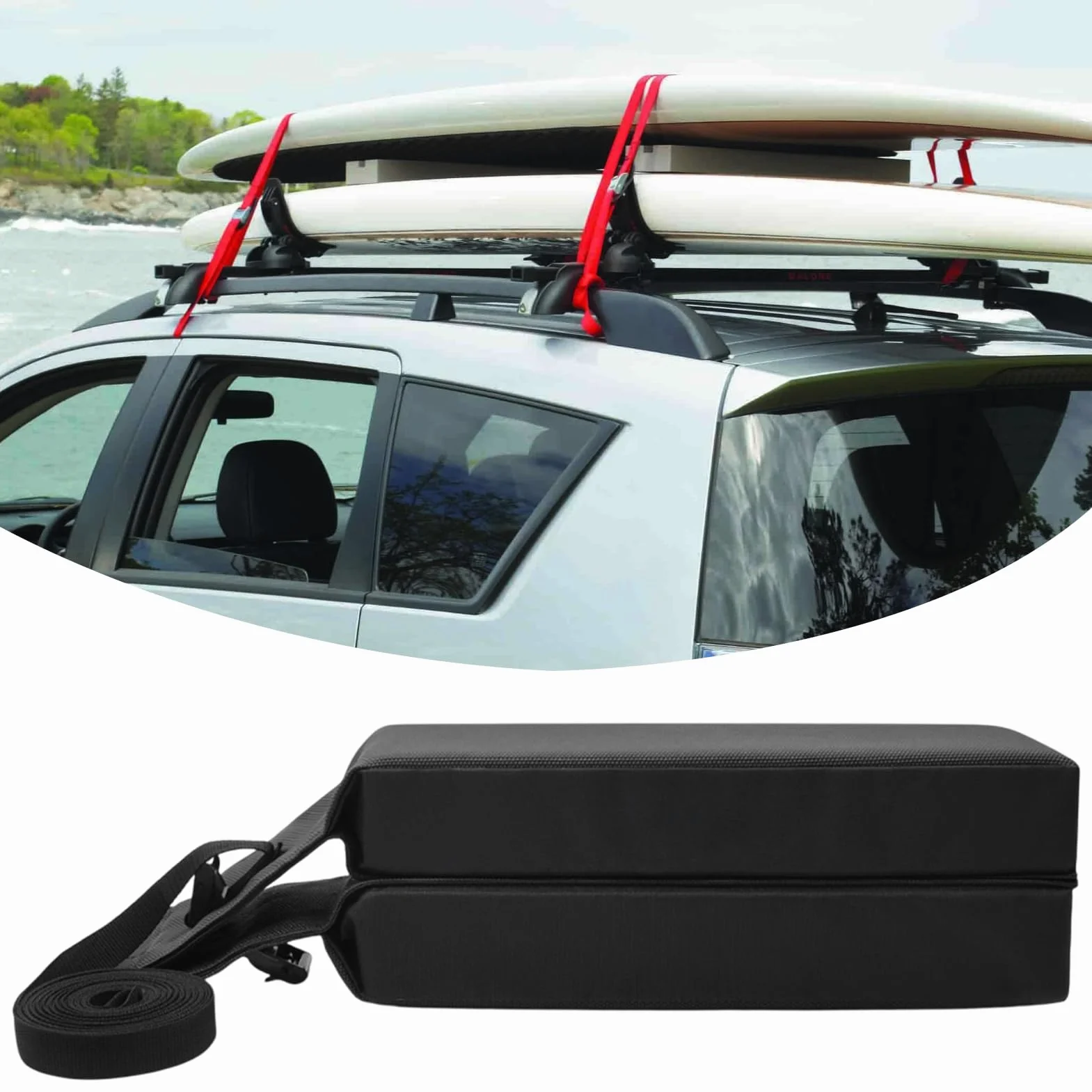 Barra de Techo para Kayak, Soporte para Kayak y Camping-Car | de organización de Techo sin perforación para Coche, sedán y Furgoneta