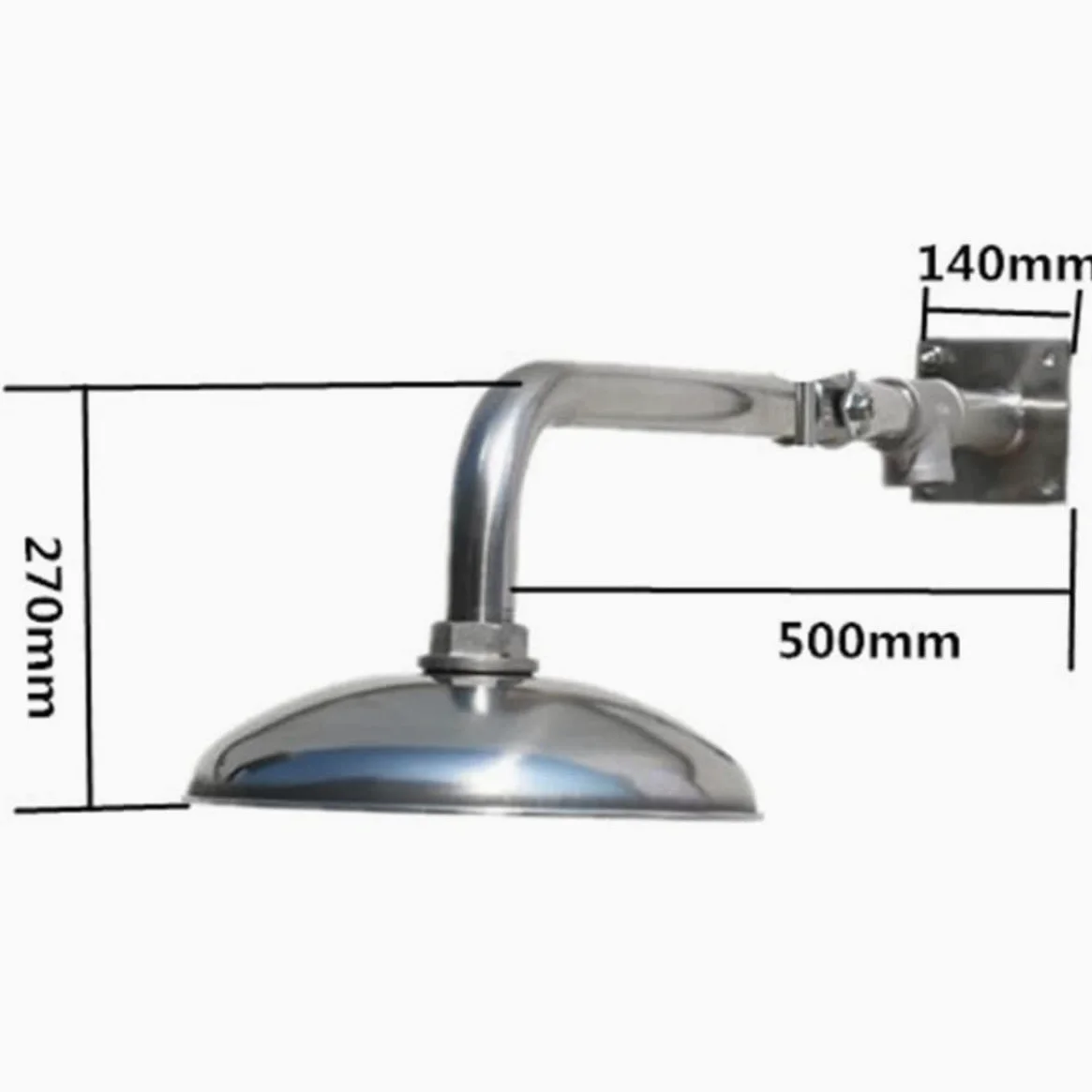 Cabezal de ducha de emergencia Ducha de seguridad Estación de lavado de ojos de emergencia Limpiador facial Sistema de ducha montado en la pared,Plata (Plata)