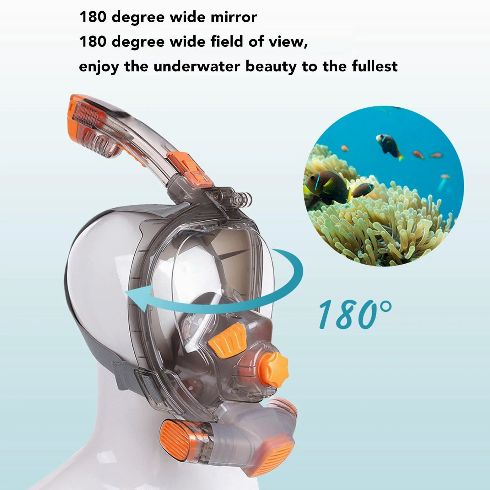 Gafas de Snorkel Plegables Panorámicas de Cara Completa con Tubo de Respiración para Buceadores de Silicona para PC (S M)
