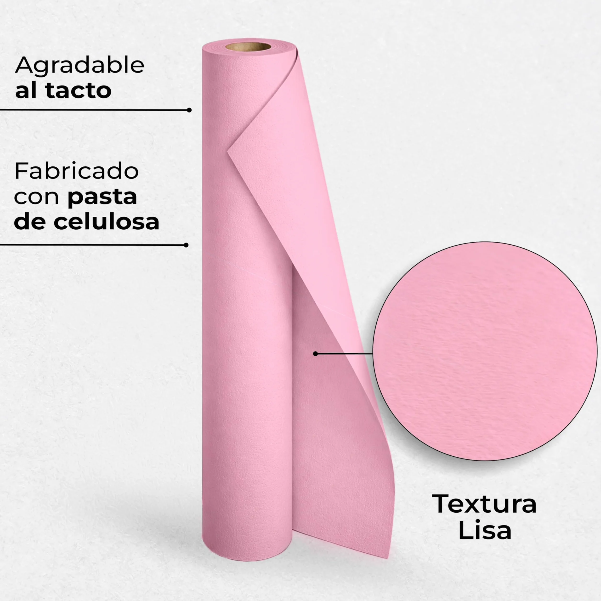 Rollo de Papel Camilla 1 Capa 70 metros Sin Precorte Masaje y Estetica Rosa