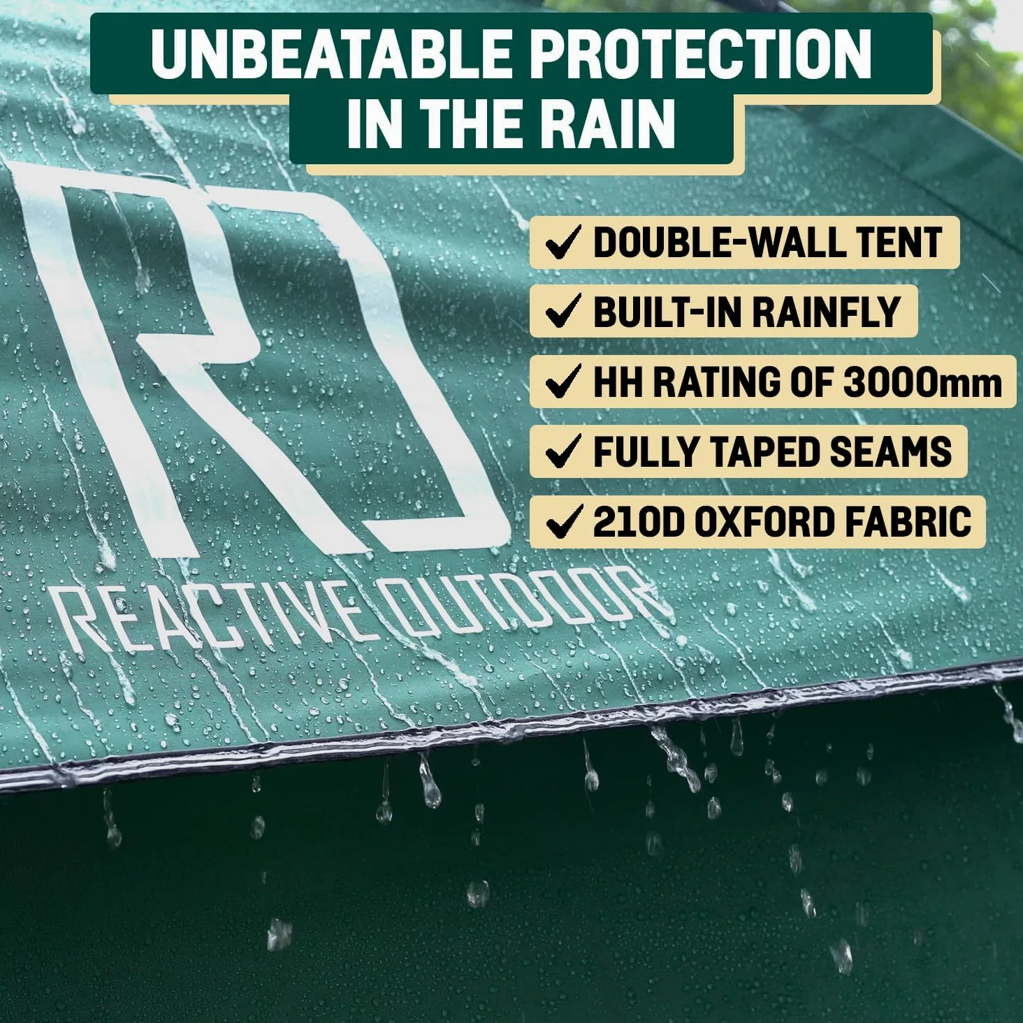 Reactive Outdoor Tent - 3 Second Tent - 3 Sec Instant Pop Up Tent - Easy and Quick Setup Camping Tent - 1 Person Setup Waterproof Double Layer Outdoor Camping Tent