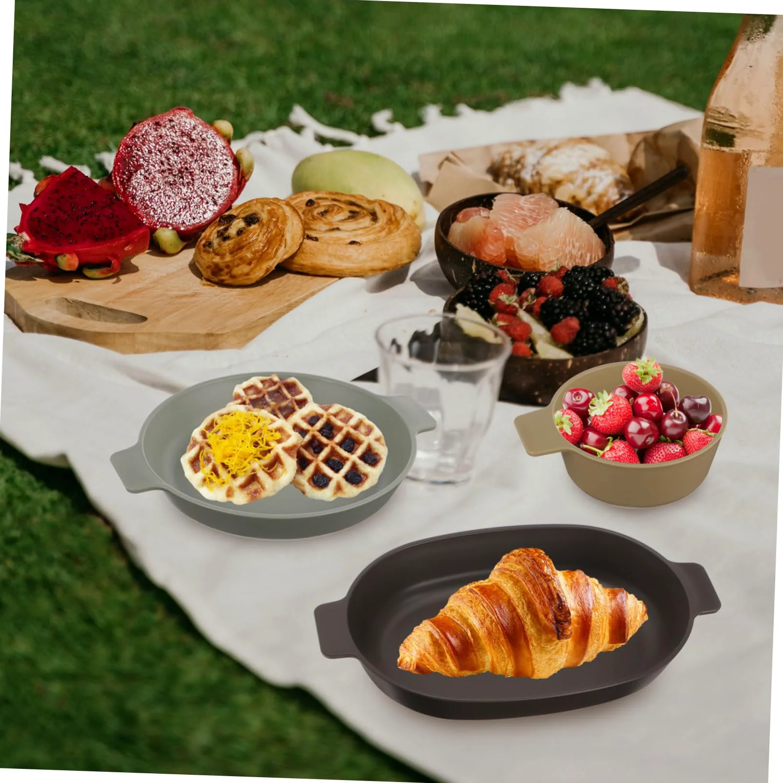 Happyyami 2juegos Platos De Plástico Reutilizables para Picnic De Vajilla Ligera para Camping y Actividades Al Aire Incluye Platos Pequeños para Fiestas