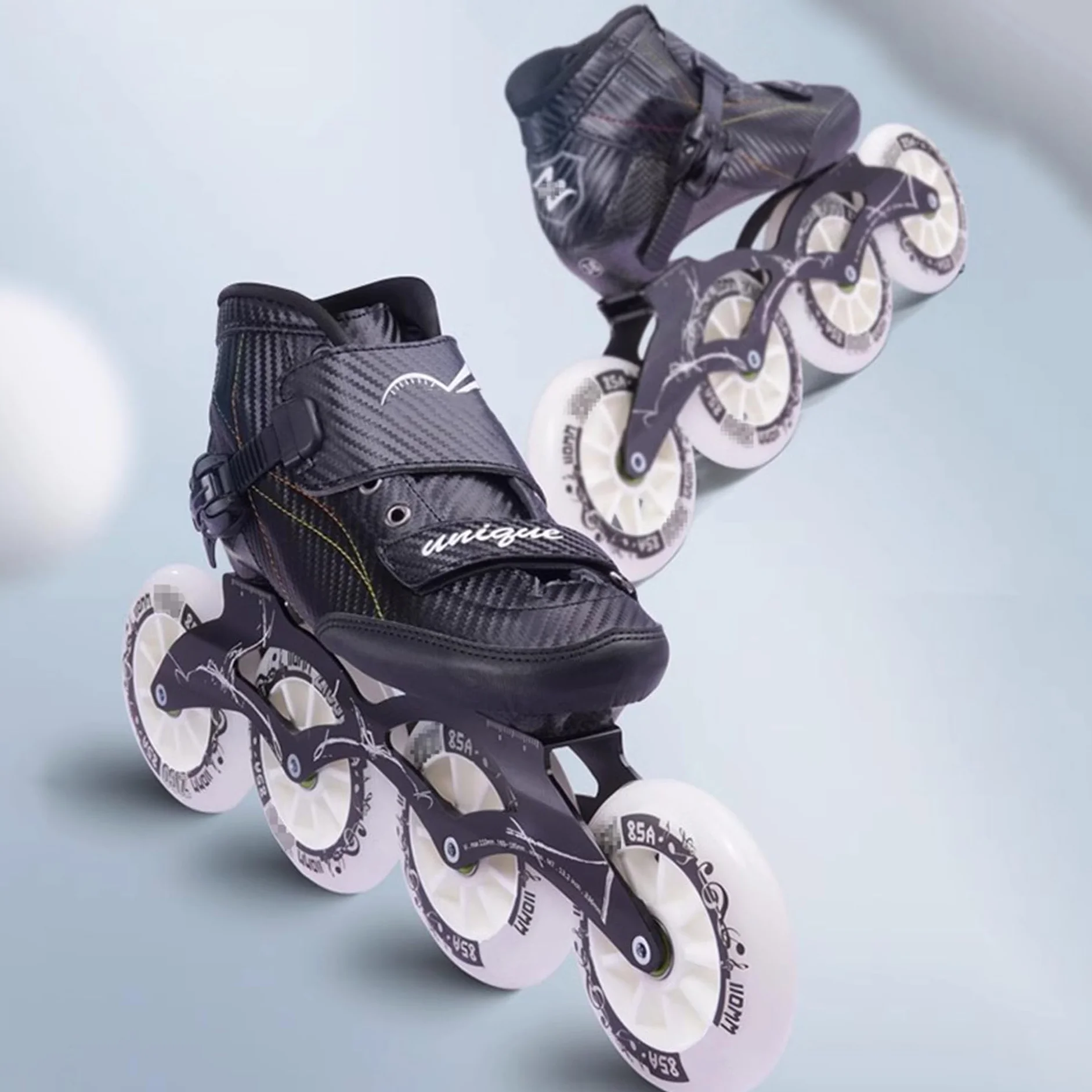 Patines En Linea Adulto Profesionales Fibra De Carbono 4 Ruedas Exteriores Velocidad