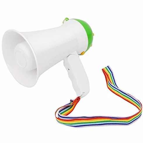 Megáfono Altavoz Profesional portátil con Ajuste de Volumen Sirena y Mango Plegable