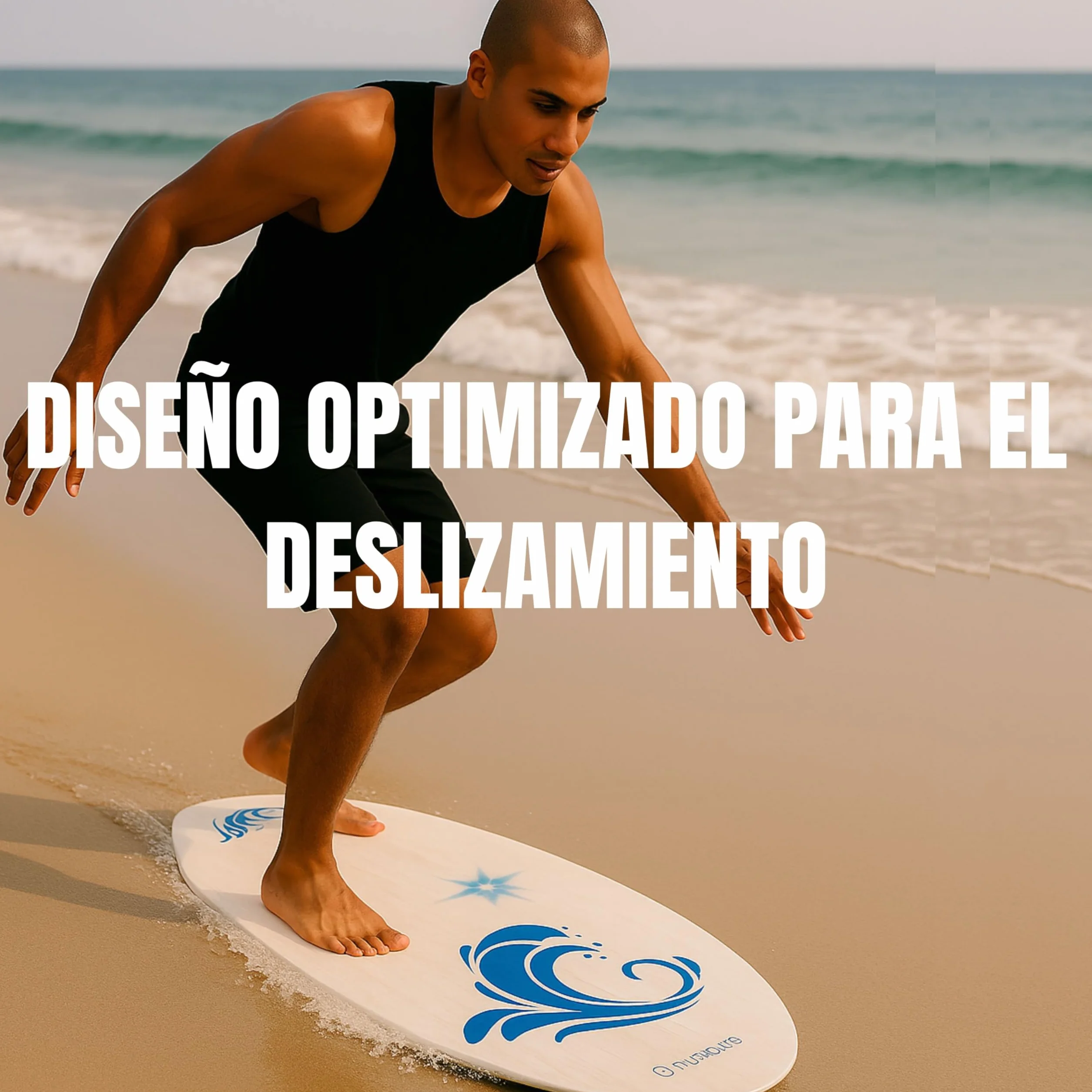 FUTURA8 Skimboard Madera Tabla Deslizante Antideslizante Ligera Resistente al Agua Adultos Principiantes Playa