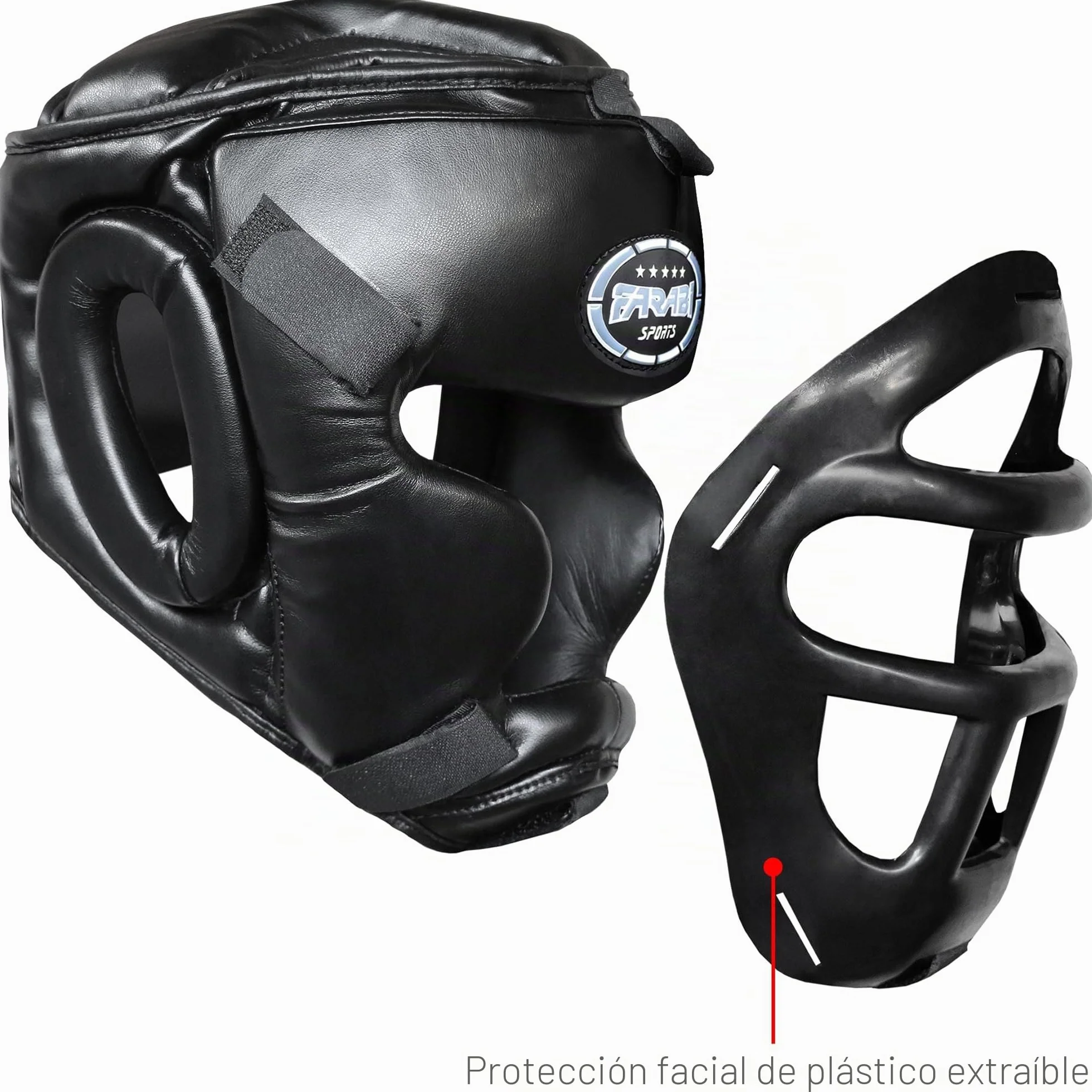 Farabi Sports Guardia Protector de Cabeza Cara de Ahorro de Casco con la Cara Frontal extraíble Grill