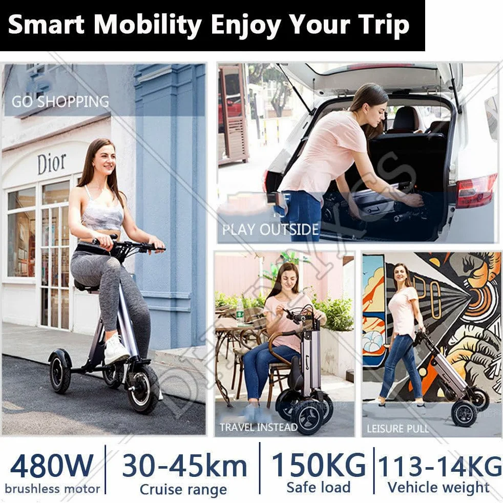 Patinete Eléctrico Eléctrico | Triciclo Eléctrico Plegable Ligero | Patinete Deportivo Golf | Triciclo Eléctrico para Adultos | Patinete Movilidad Plegable para Personas Mayores