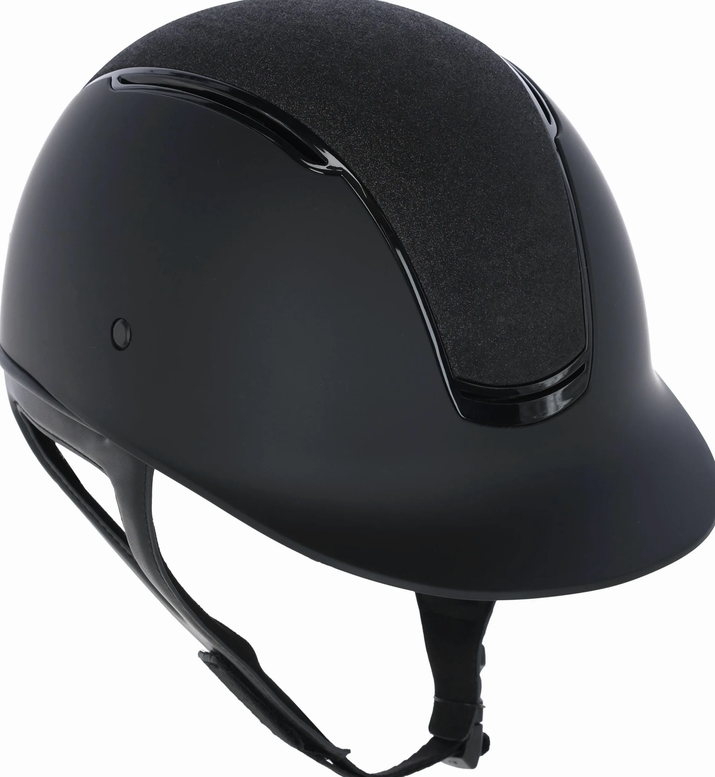 Covalliero Casco de equitación Eclipse, sistema de disco, sistema ERT, sistema de ventilación, carcasa de ABS, certificado EN1384:2023, aplicación brillante, negro mate, 58-61 cm