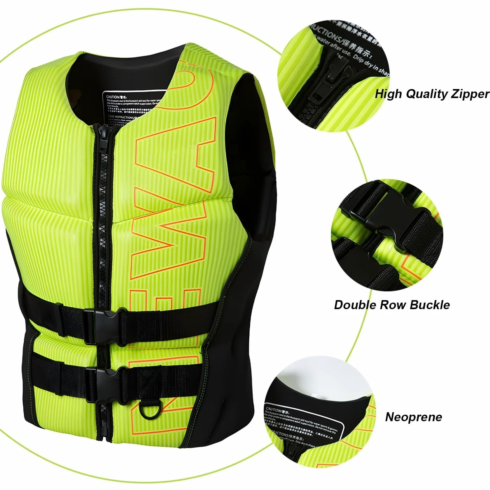 Chaleco de Kayak Premium con Cremallera Ajustable y Cinturón | Chaleco de Kayak PFD for Navegación, Pesca, Surf, Deportes Acuáticos for Adultos y Niños