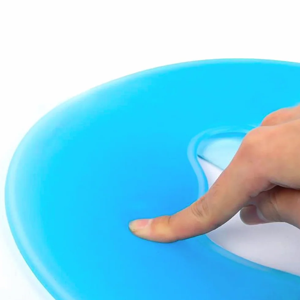 Silicon U-Shape SPA Pillow Gel Face Pad Cojín de Masaje para Cama de Belleza Azul 31 x 26 cm