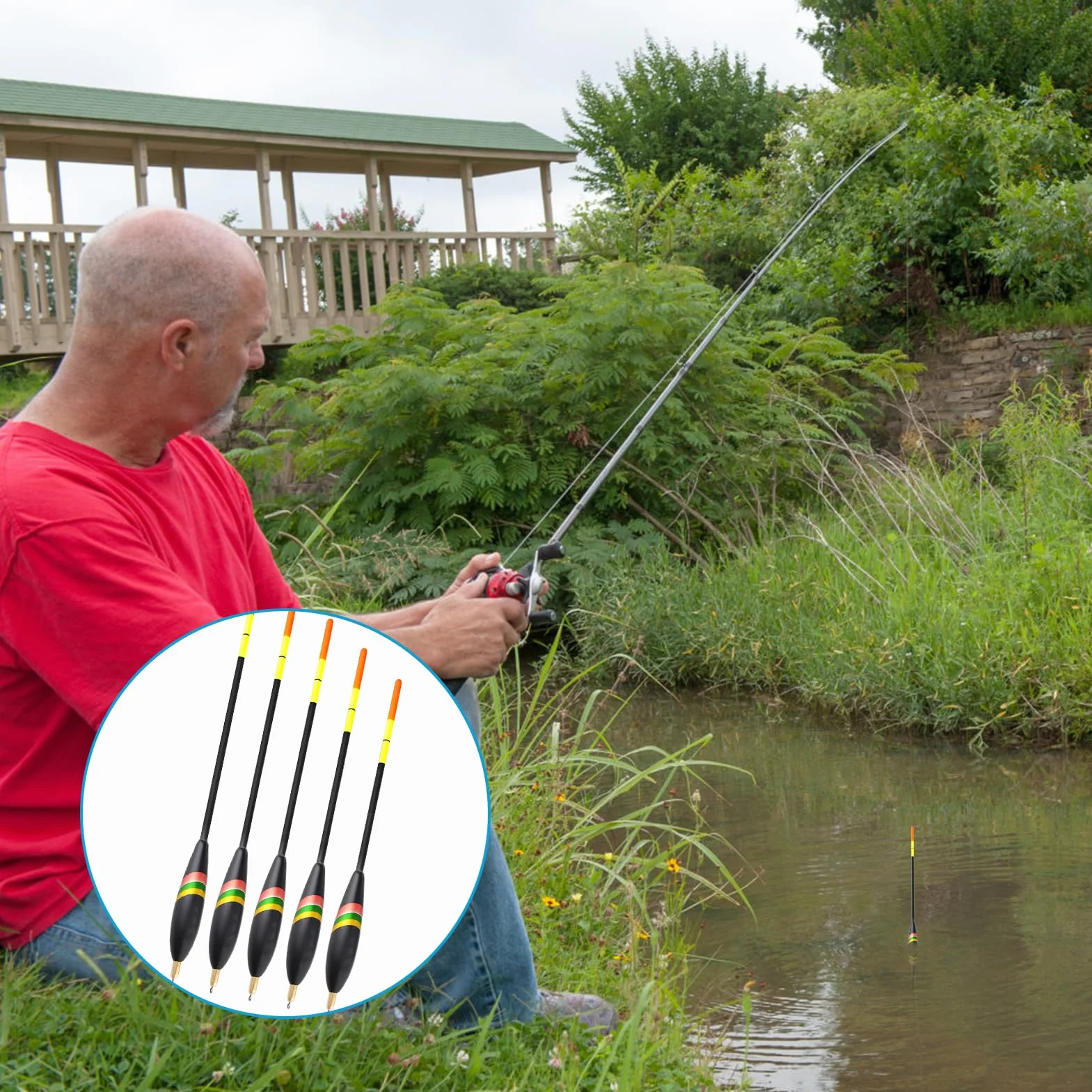 Set de 5 flotadores de Pesca Waggler 4g-8g con 2g pre-plomado - Ideal para lanzamientos amplios y precisos