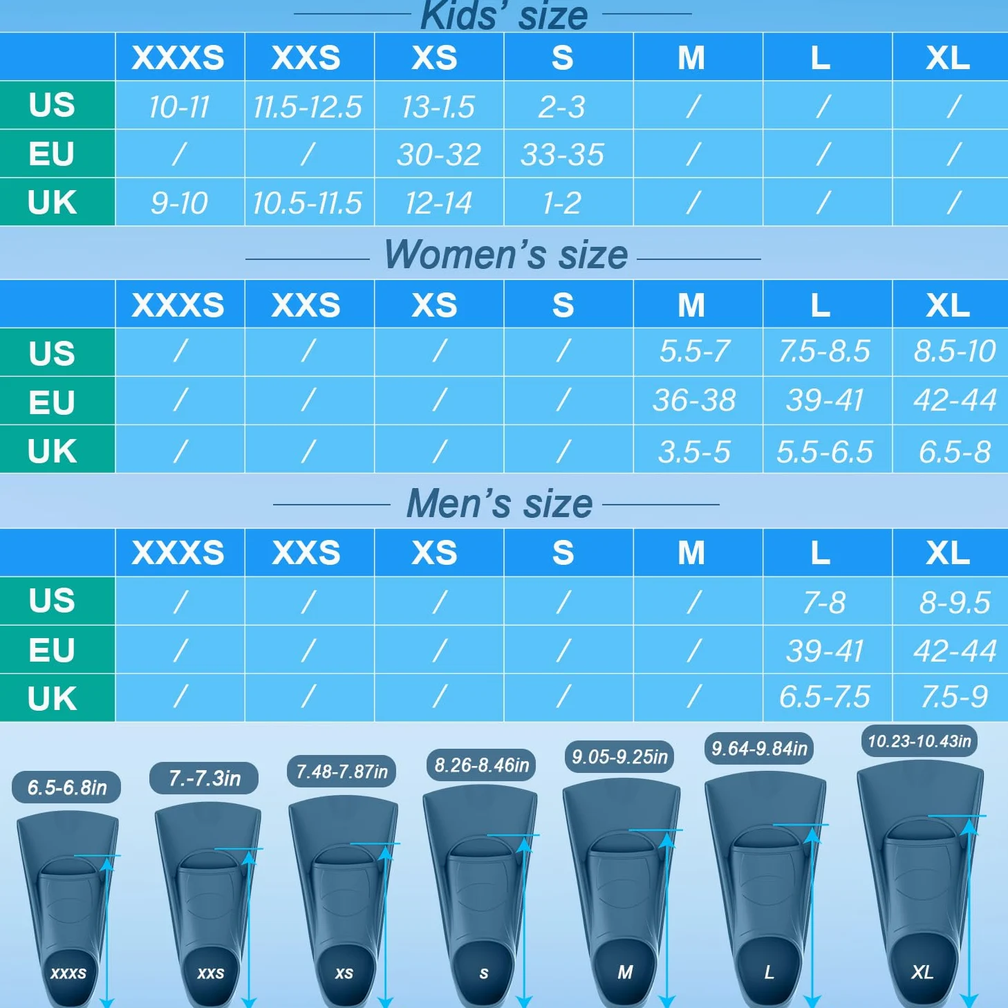 Gintenco Aletas de Buceo, Aletas de Snorkel para Hombres y Mujeres,Freediving y Pesca submarina, Unisex Adulto