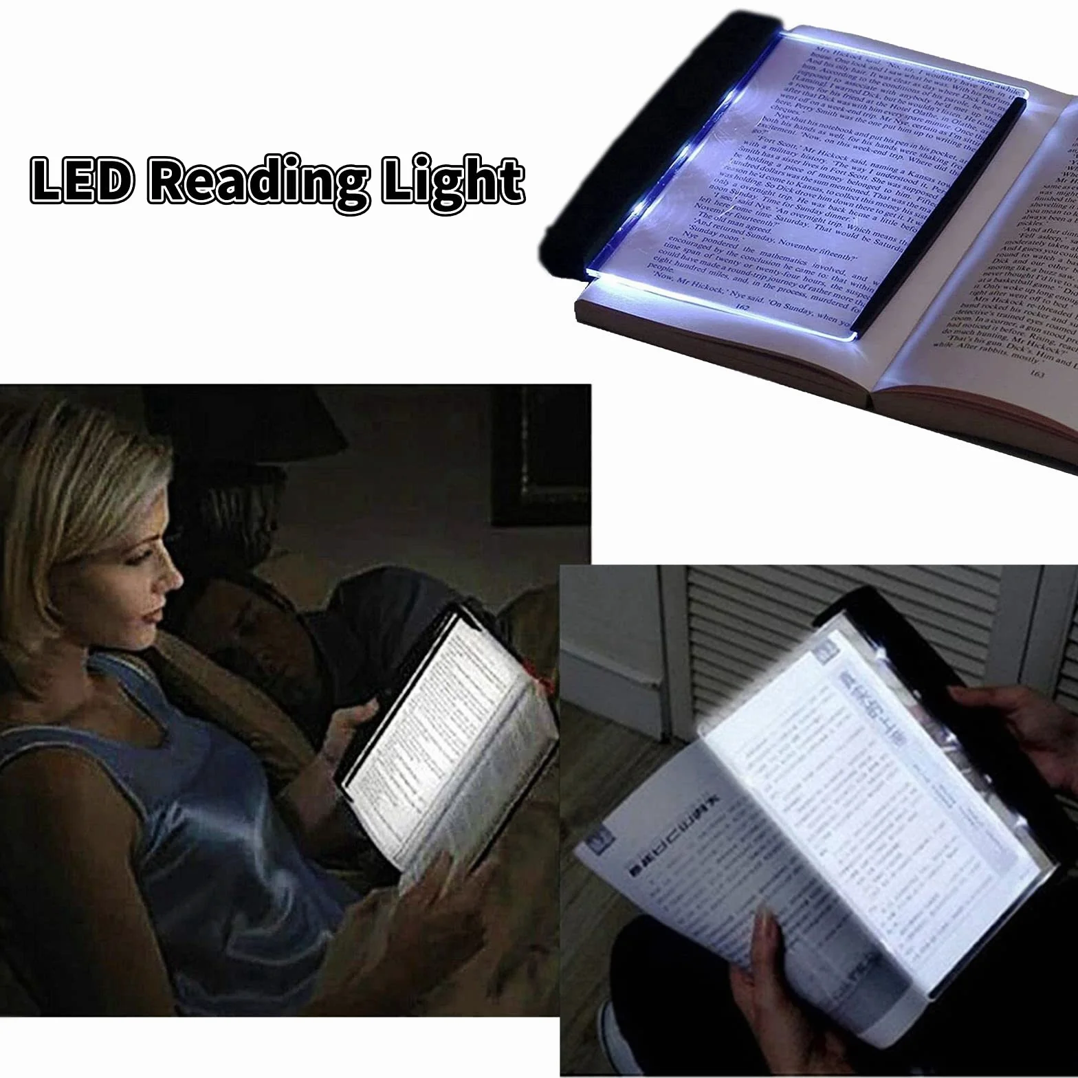 ASHATA Lightwedge Lámpara de lectura LED brillo ajustable tamaño pequeño