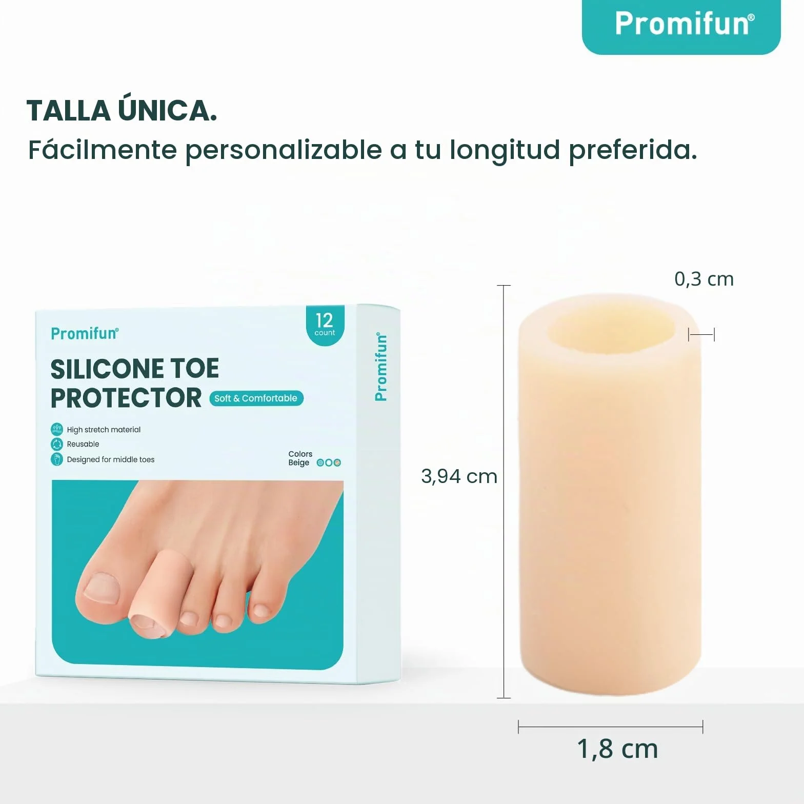 Promifun Protector de dedos de los pies - Paquete de 12 fundas de silicona para dedos en martillo, callos, durezas y ampollas