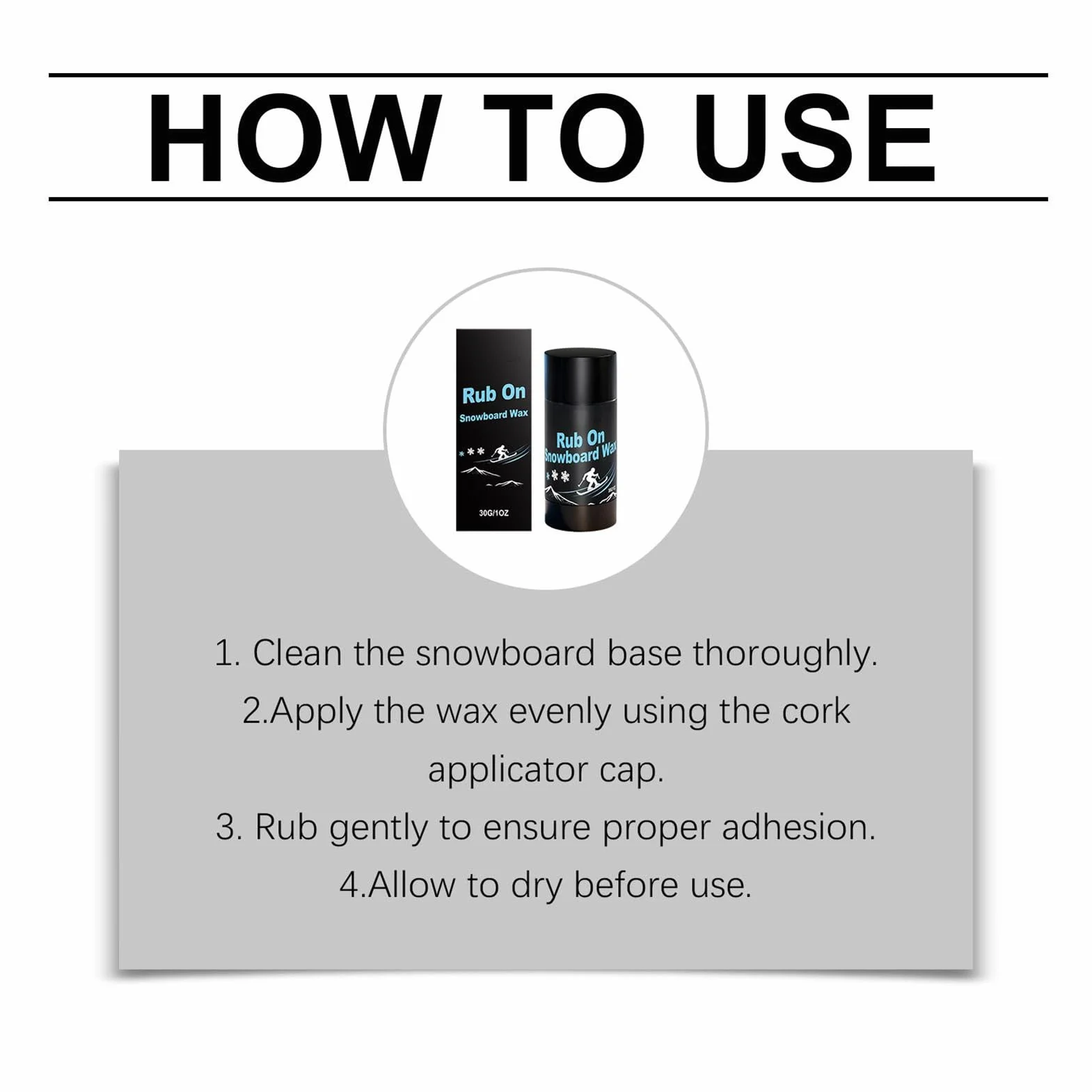 Genérico Ski Wax - Quick Speed Bar For Snow Performance | Solid Wax Formula with Smooth Rub On Action, Portable Waxing Accessory For Snowboard Skiing Cross Country Indoor Outdoor Use