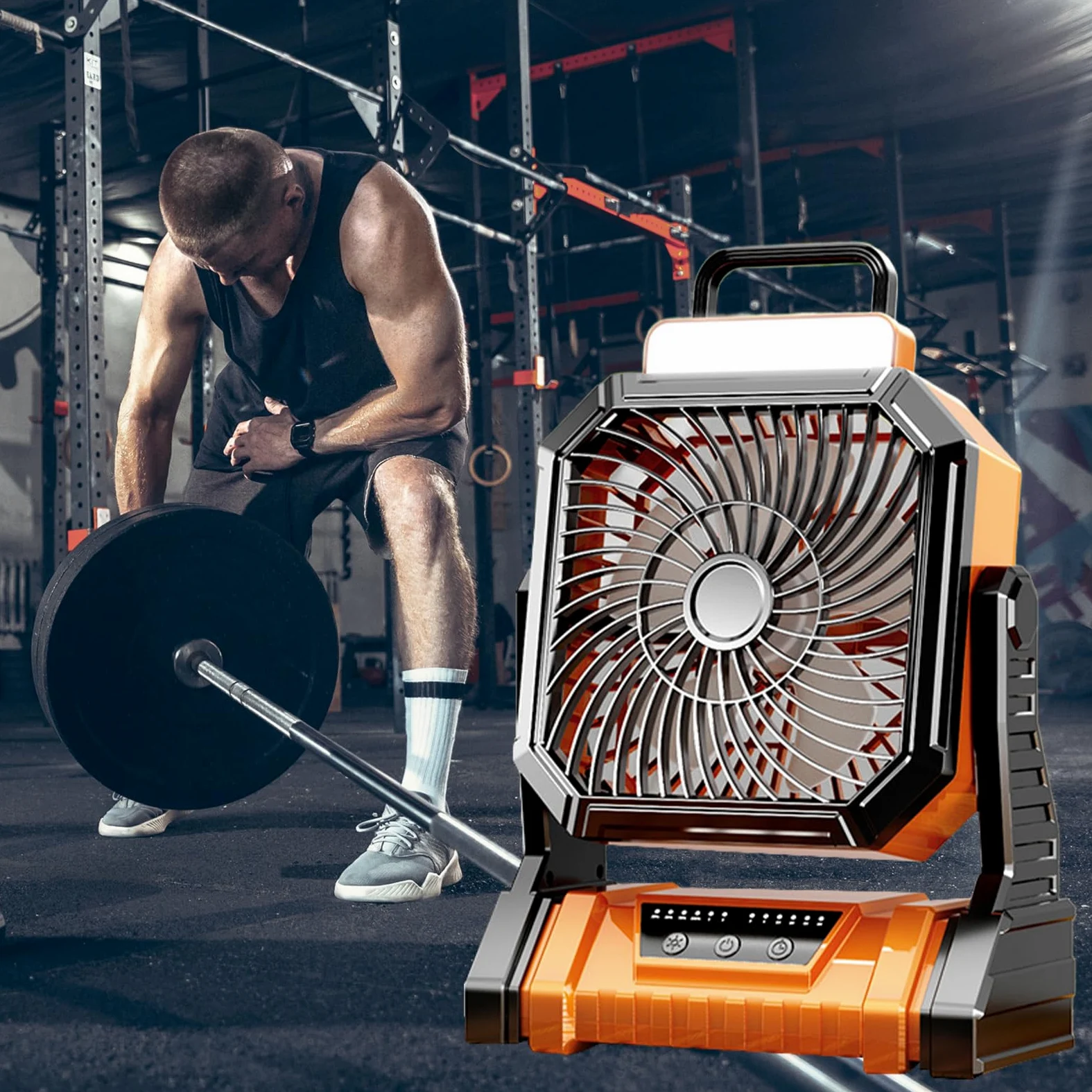 Ventiladores Camping Para Tiendas 5400 mAh Soplador De Aire 4 Modos, | Ventilador De Camping Personal Compacto Linterna, exteriores, interiores, tienda, playa, viaje, deportes,