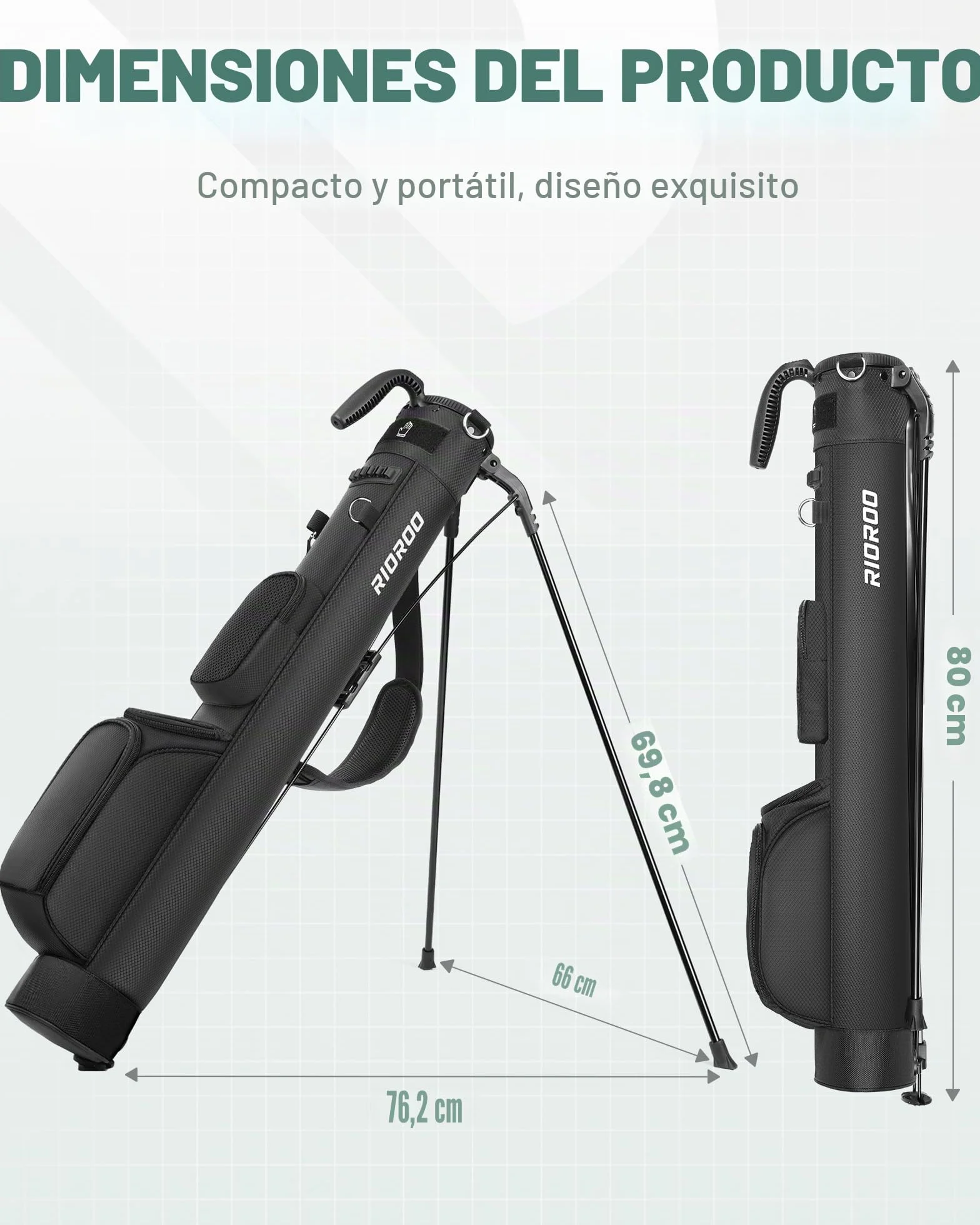 Bolsa de Golf, con Correa Divisor de 2 vías 3 Bolsillos, Bolsa Golf Ligera fácil de Llevar para el Rango de conducción, par 3 y Campos ejecutivos